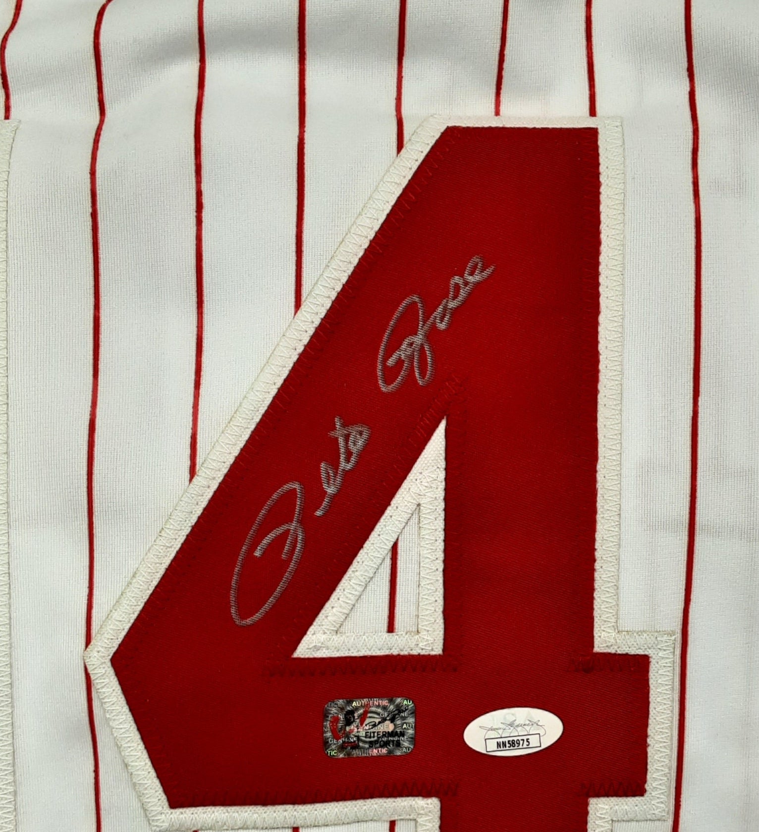 Pete Rose Authentic Signed Pro Style Jersey Autographed JSA