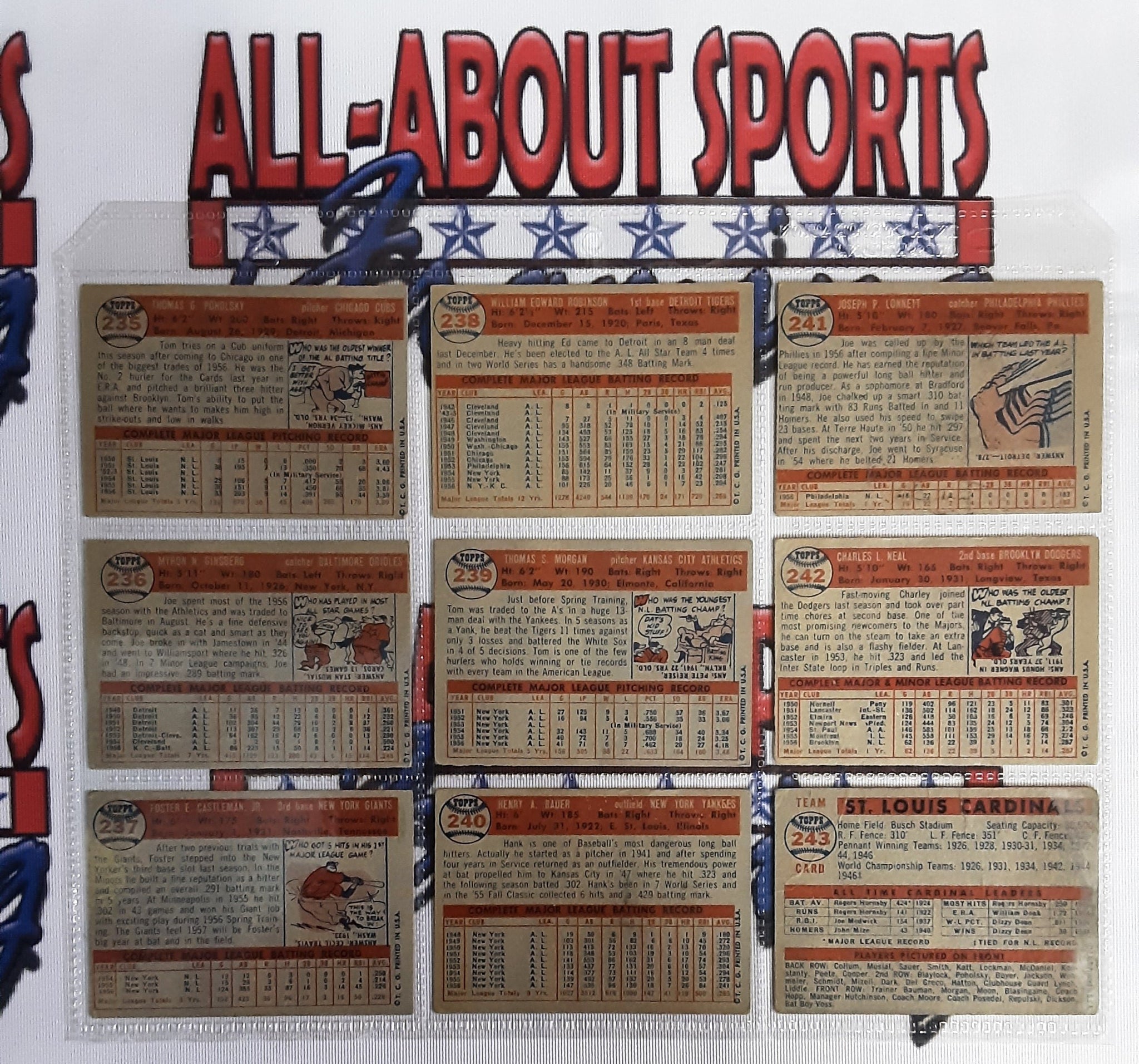 1957 Topps Complete Collection 395 of 407 Cards