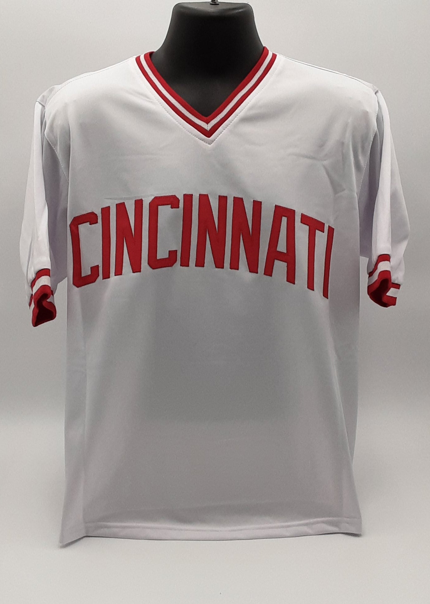 Pete Rose Authentic Signed Pro Style Stats Jersey Autographed JSA