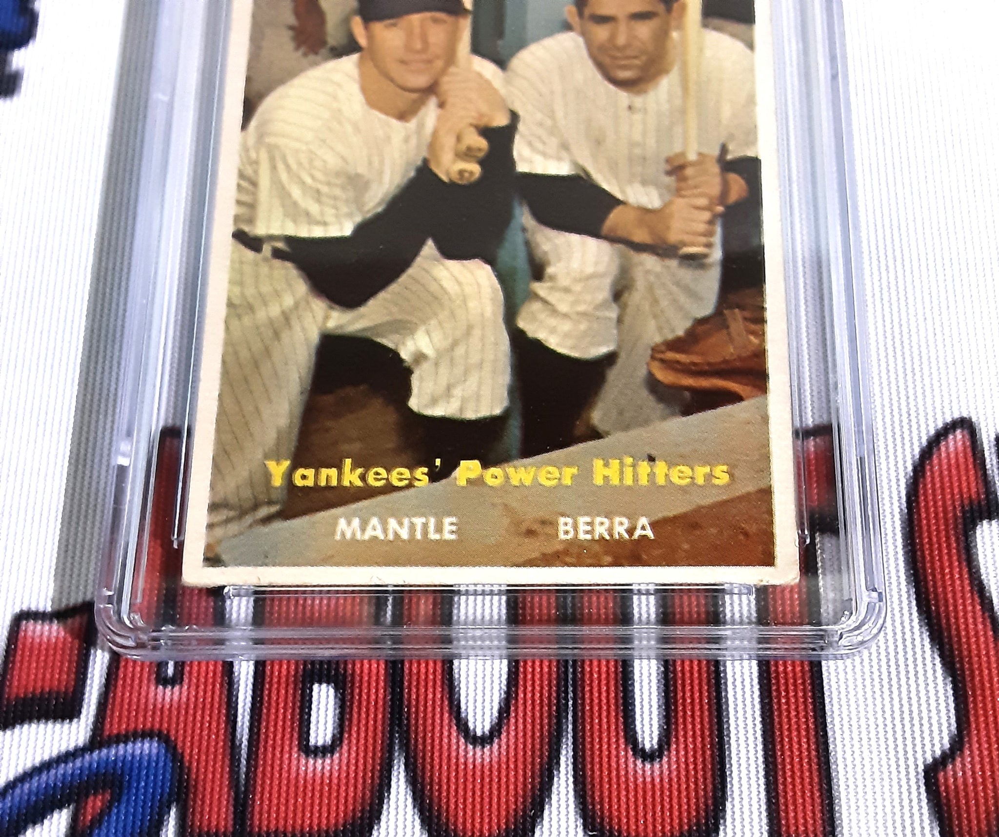 1957 Topps #407 Yankees' Power Hitters Mickey Mantle/Yogi Berra VG/EX+ 4.5 Authentic Baseball Card CGC