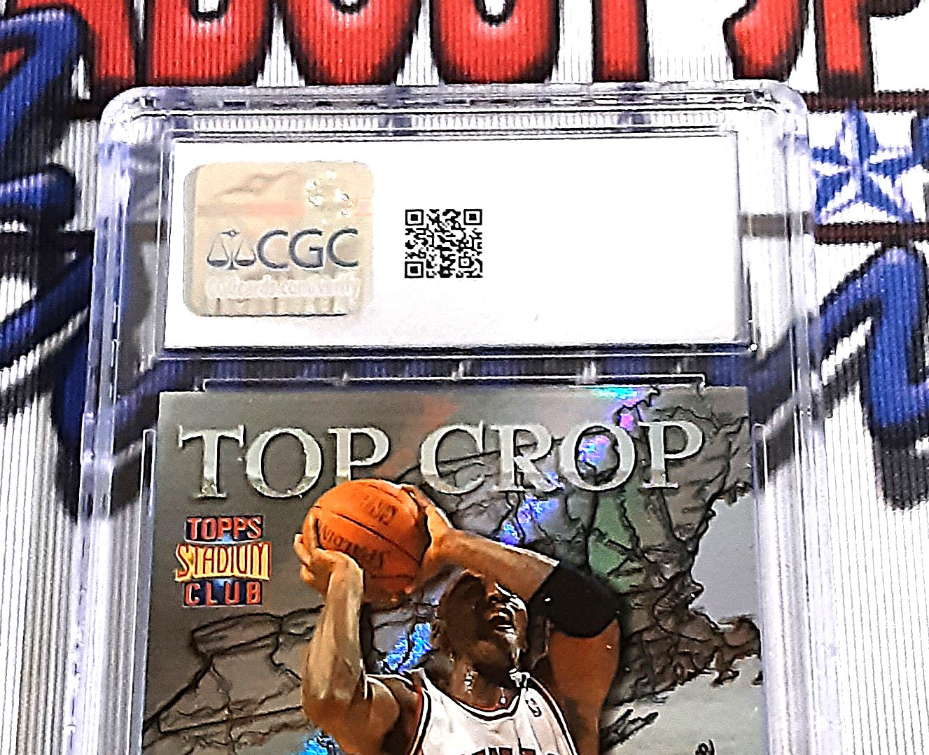 1996-97 Stadium Club Top Crop TC#9 Michael Jordan/Gary Payton Near Mint 7 Authentic Basketball Card CGC