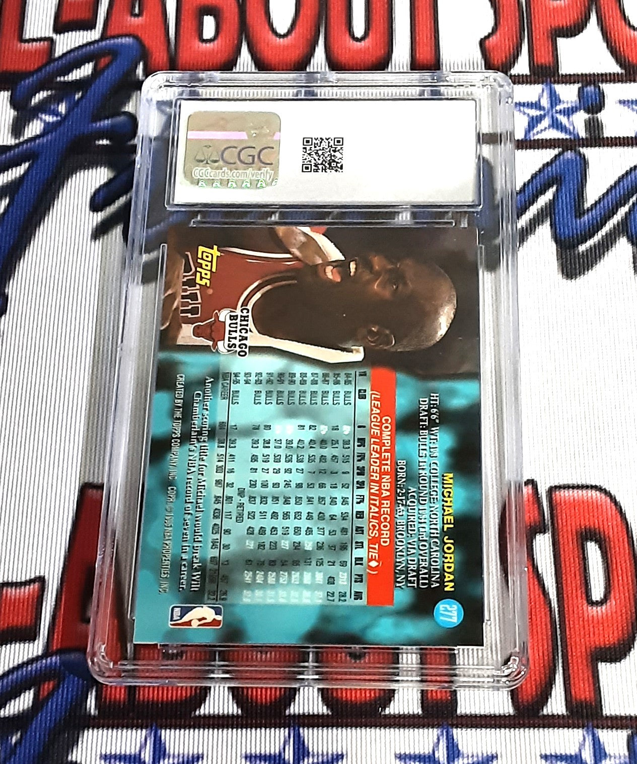 1995-96 Topps Power Boosters #277 Michael Jordan NM/MINT+ 8.5 Authentic Basketball Card CGC