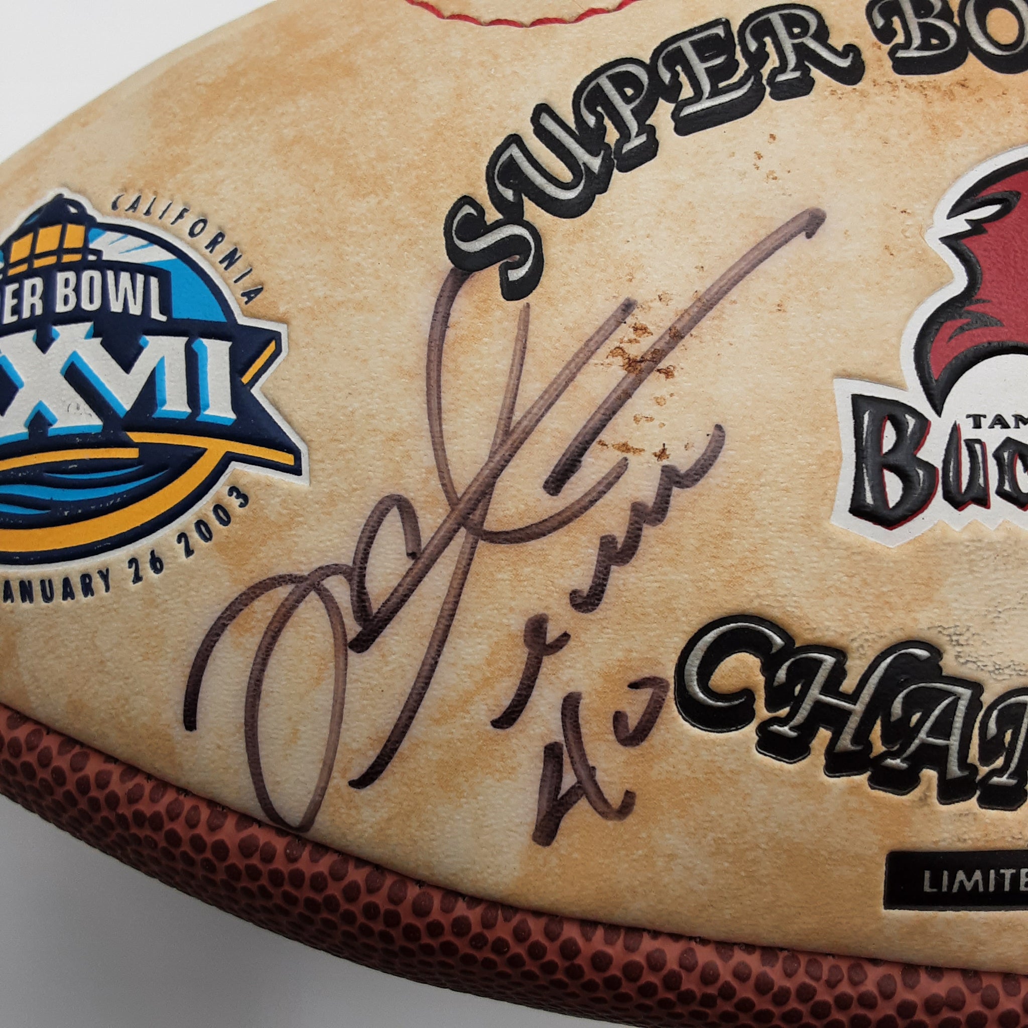 Mike Alstott Authentic Signed "Super Bowl" Football Autographed JSA