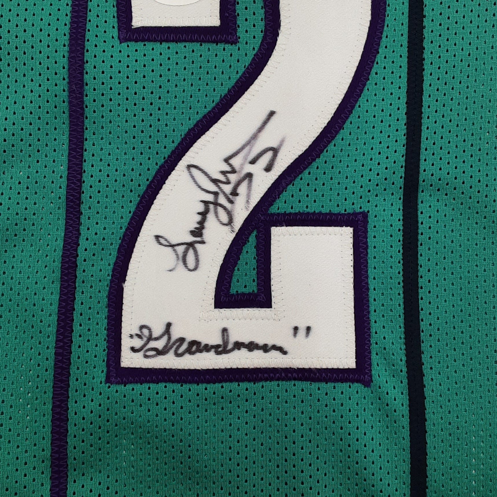 Larry Johnson Authentic Signed Pro Style Jersey Autographed with Inscription JSA