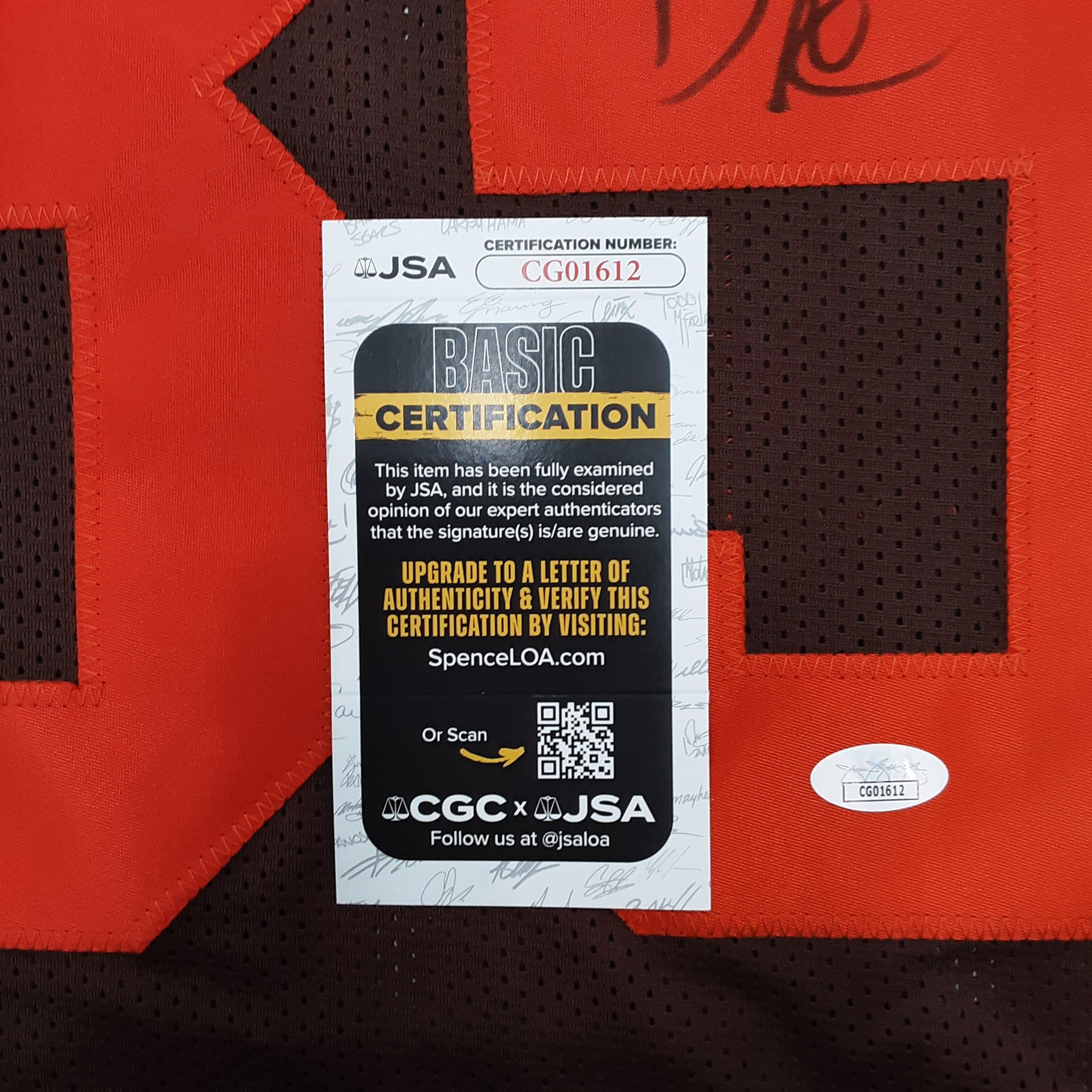 David Njoku Authentic Signed Pro Style Jersey Autographed JSA