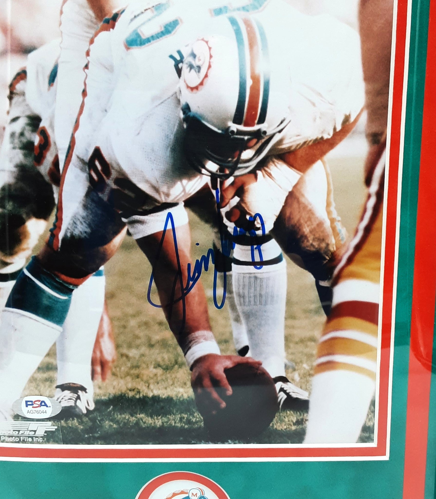 Jim Langer Authentic Signed Framed 8x10 Photo Autographed PSA