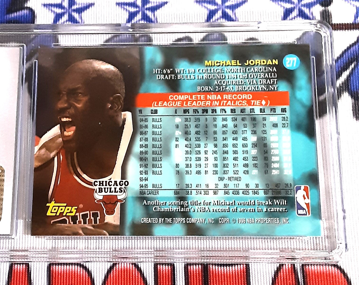 1995-96 Topps Power Boosters #277 Michael Jordan NM/MINT+ 8.5 Authentic Basketball Card CGC