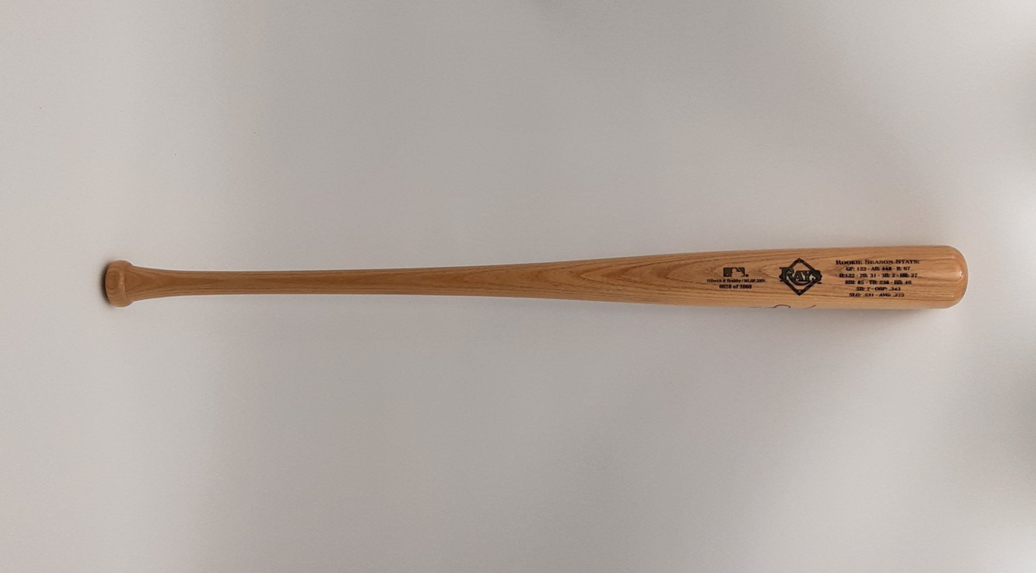 Evan Longoria Authentic Signed Pro Style Baseball Bat Autographed JSA