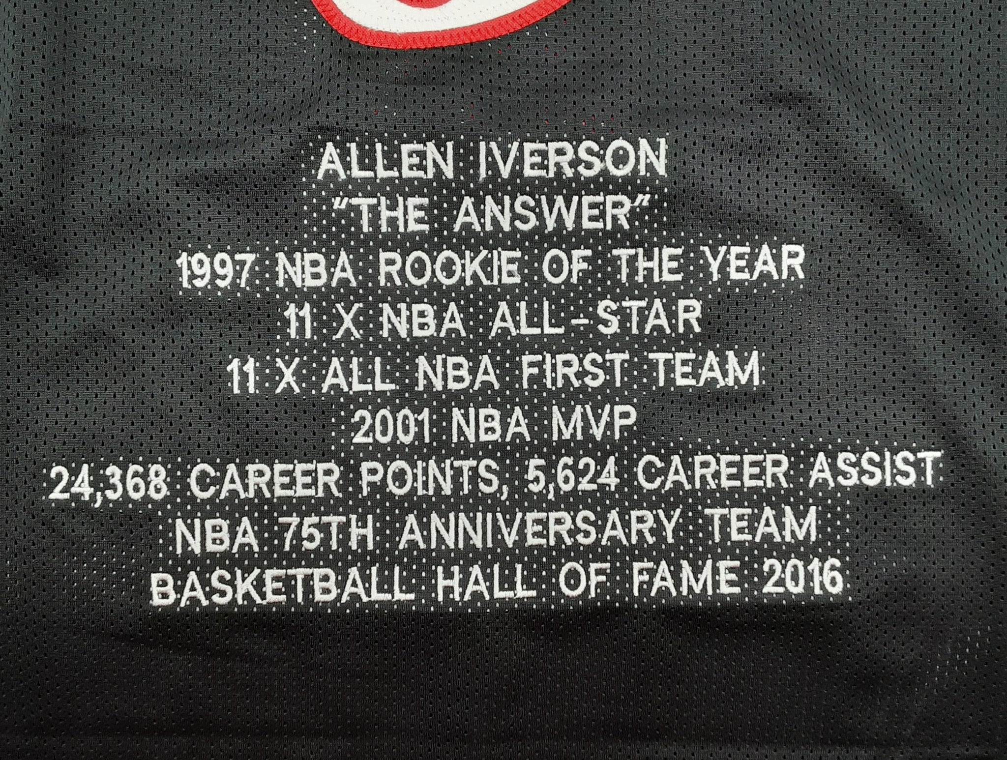 Allen Iverson Authentic Signed Pro Style Stats Jersey Autographed JSA R1