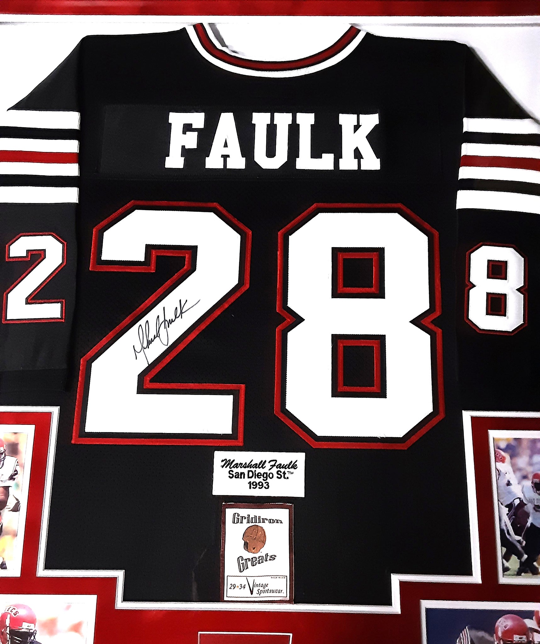 Marshall Faulk Authentic Signed Pro Style Framed Jersey Autographed JSA LOA