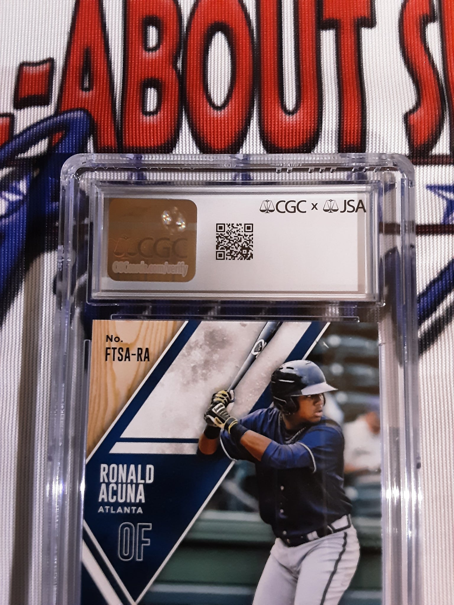 2017 Panini Elite Extra Edition Future Threads Silhouette Autographs #FTSA-RA Ronald Acuna Card Mint 9 Authentic Autographed