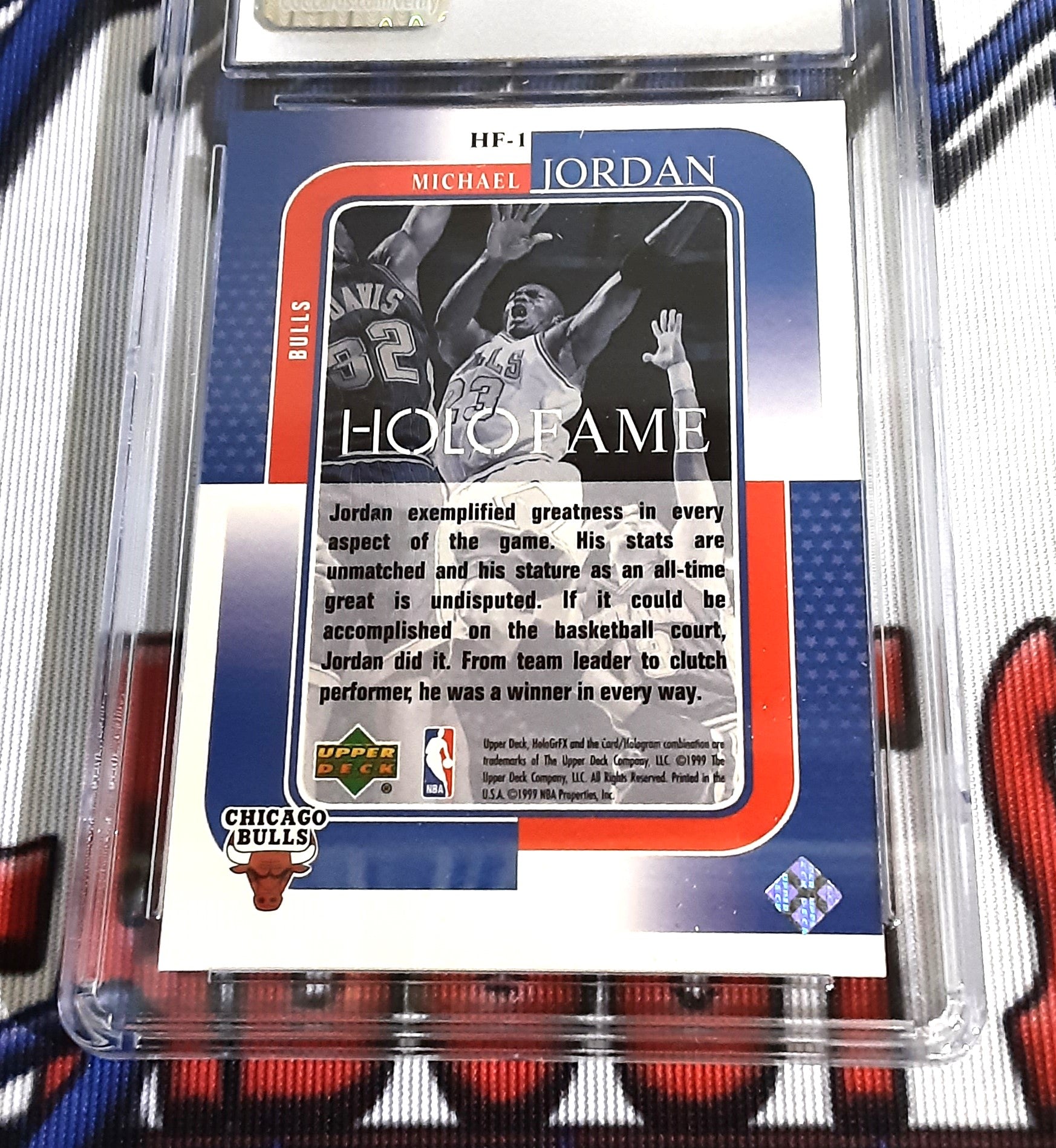 1999-00 Upper Deck HoloGrFX HoloFame #HF-1 Michael Jordan NM/MINT 8 Authentic Basketball Card CGC