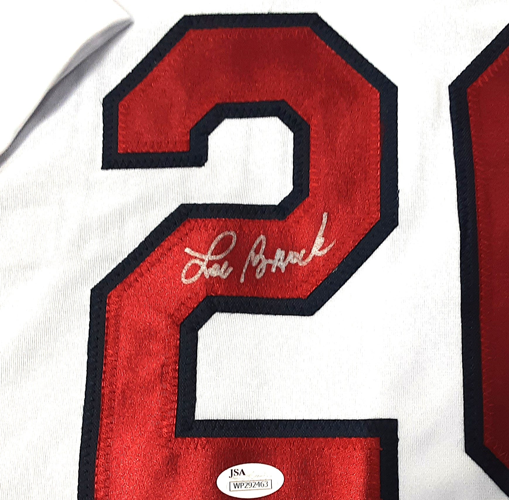 Lou Brock Authentic Signed Pro Style Jersey Autographed JSA R1