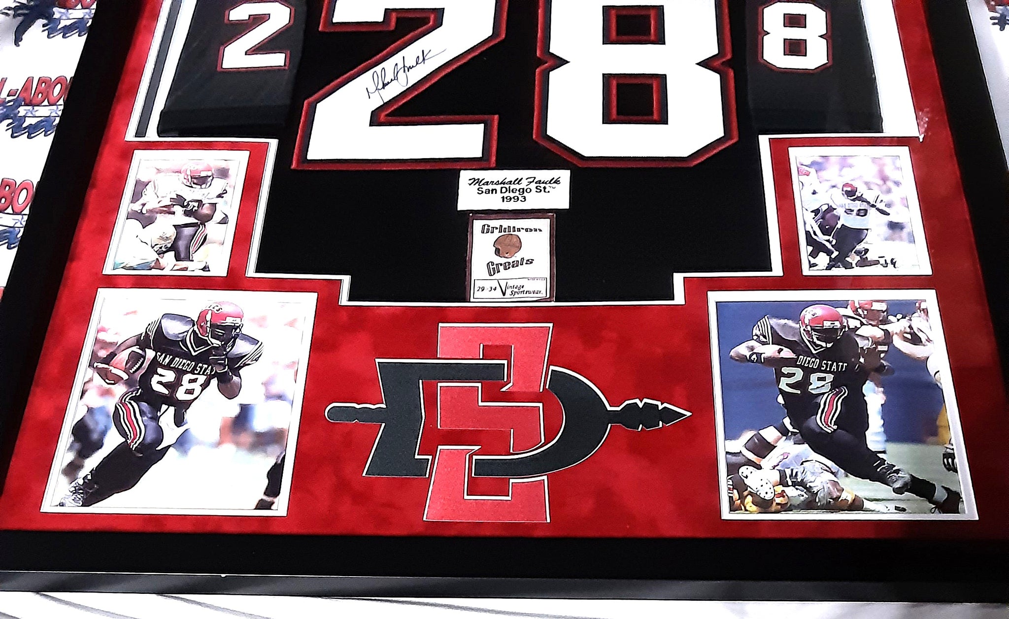 Marshall Faulk Authentic Signed Pro Style Framed Jersey Autographed JSA LOA