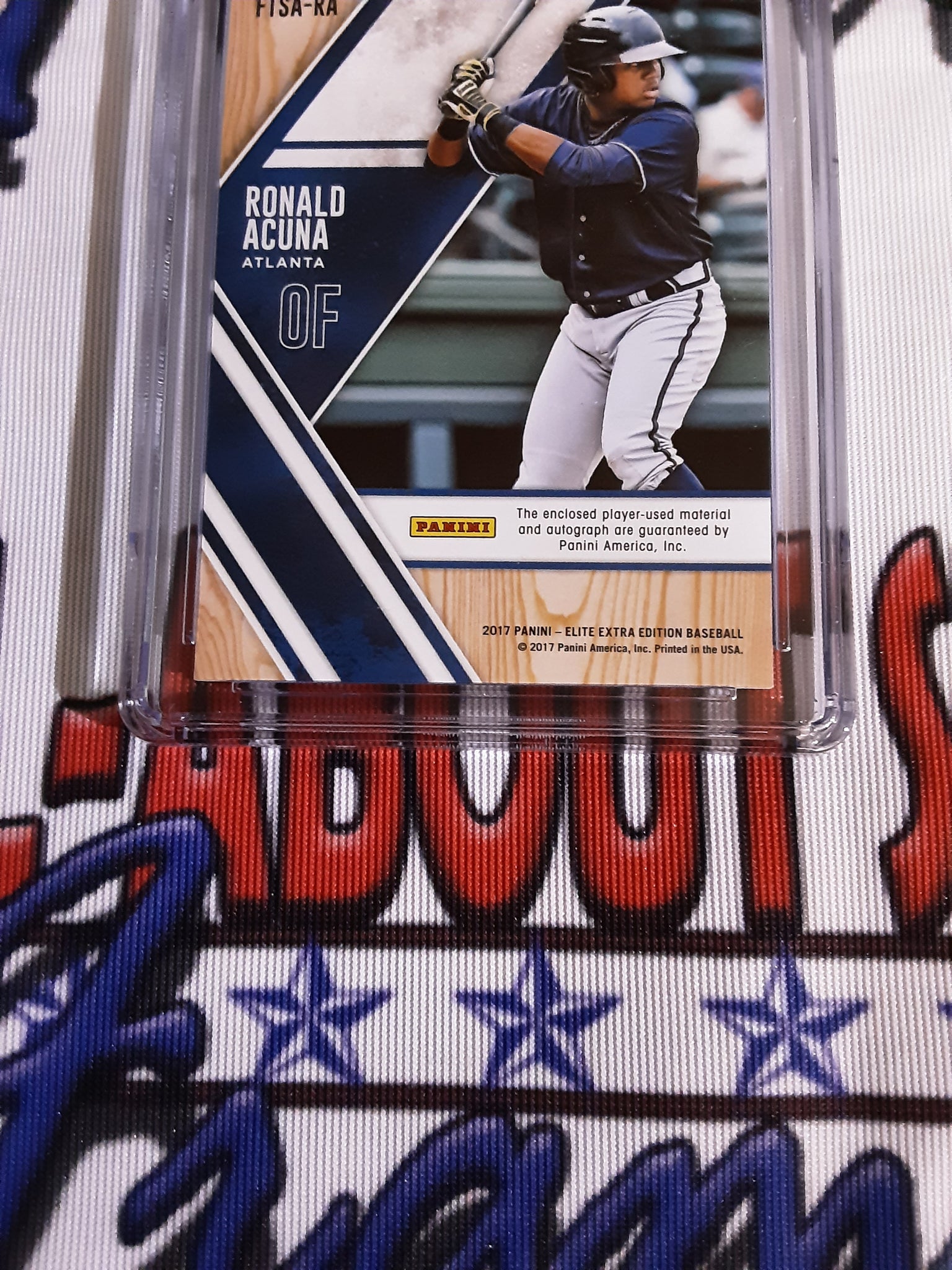 2017 Panini Elite Extra Edition Future Threads Silhouette Autographs #FTSA-RA Ronald Acuna Card Mint 9 Authentic Autographed