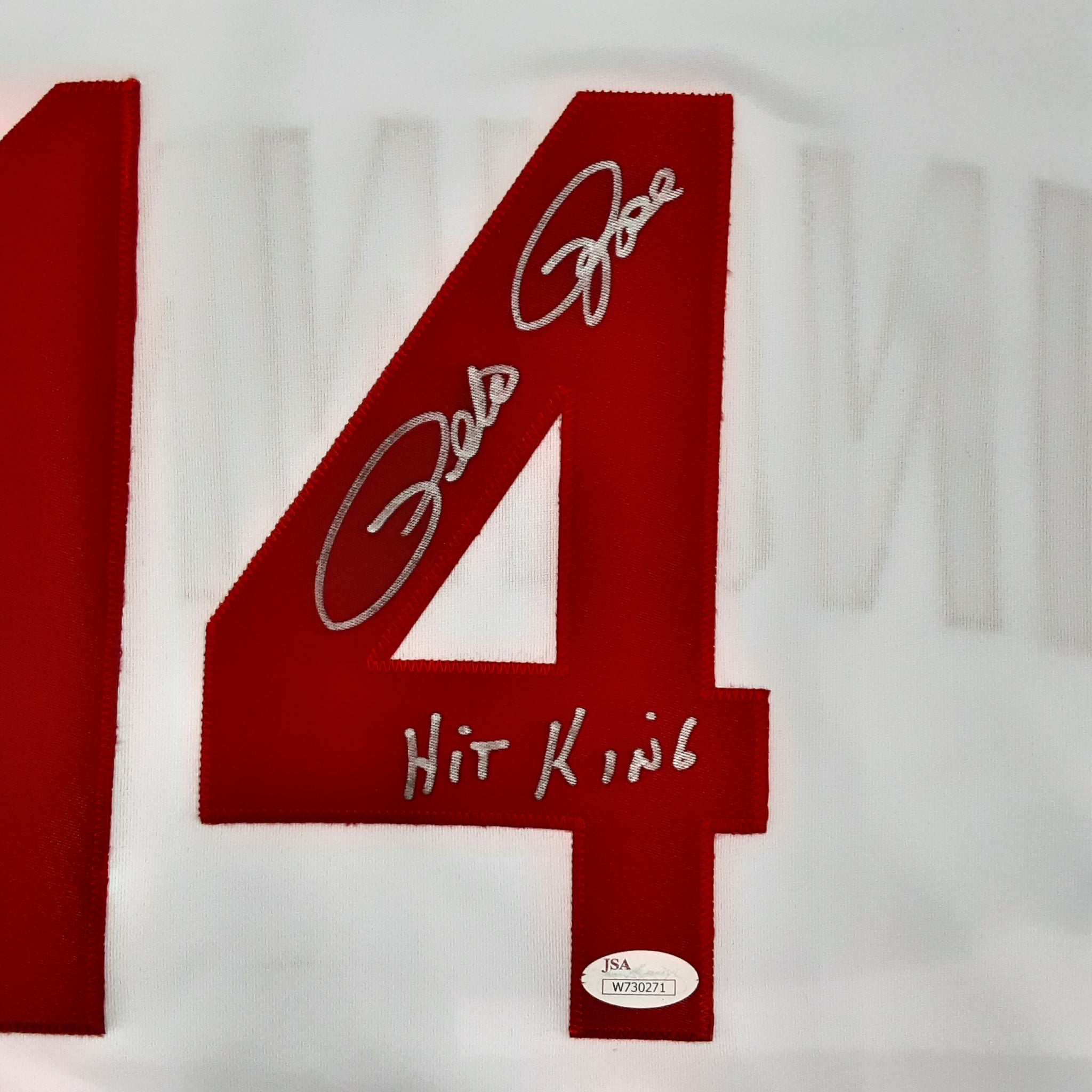 Pete Rose Authentic Signed Pro Style Stats Jersey Autographed JSA