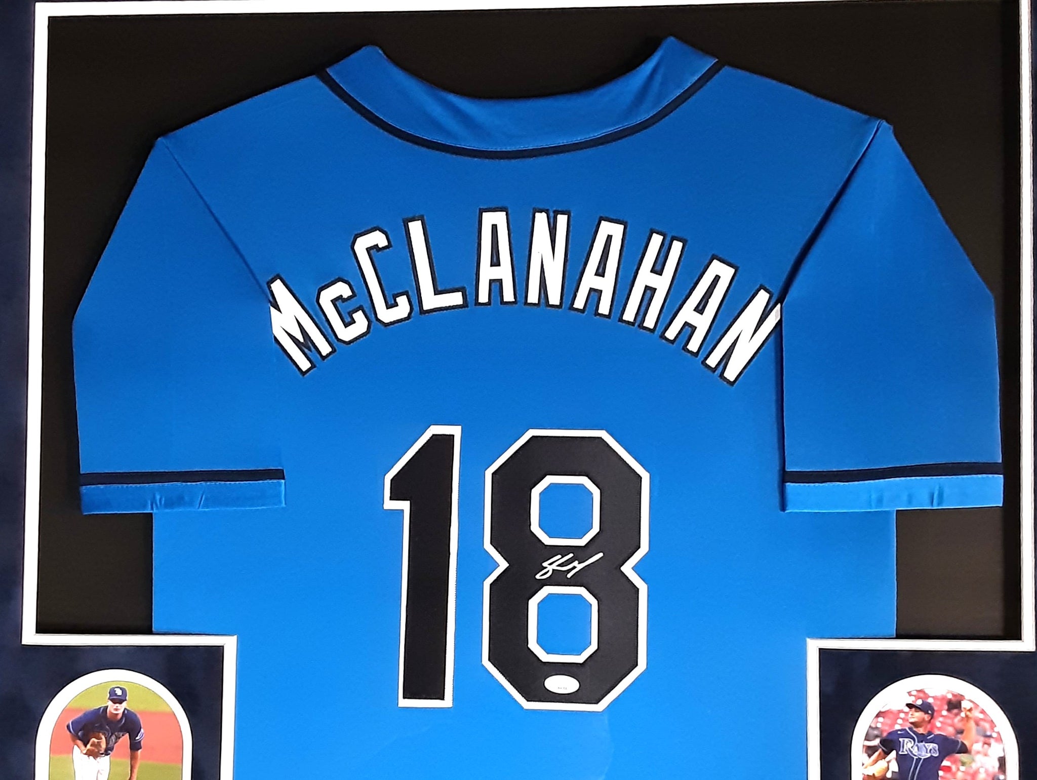 Shane McClanahan Authentic Signed Pro Style Framed Jersey Autographed JSA