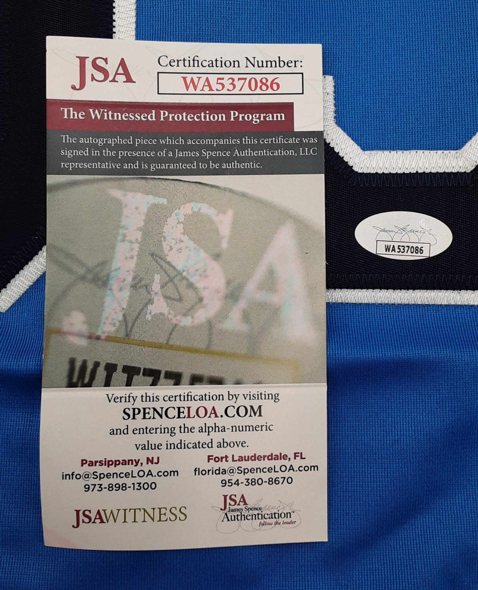 Kevin Kiermaier Signed Pro Style Jersey Autographed JSA R1