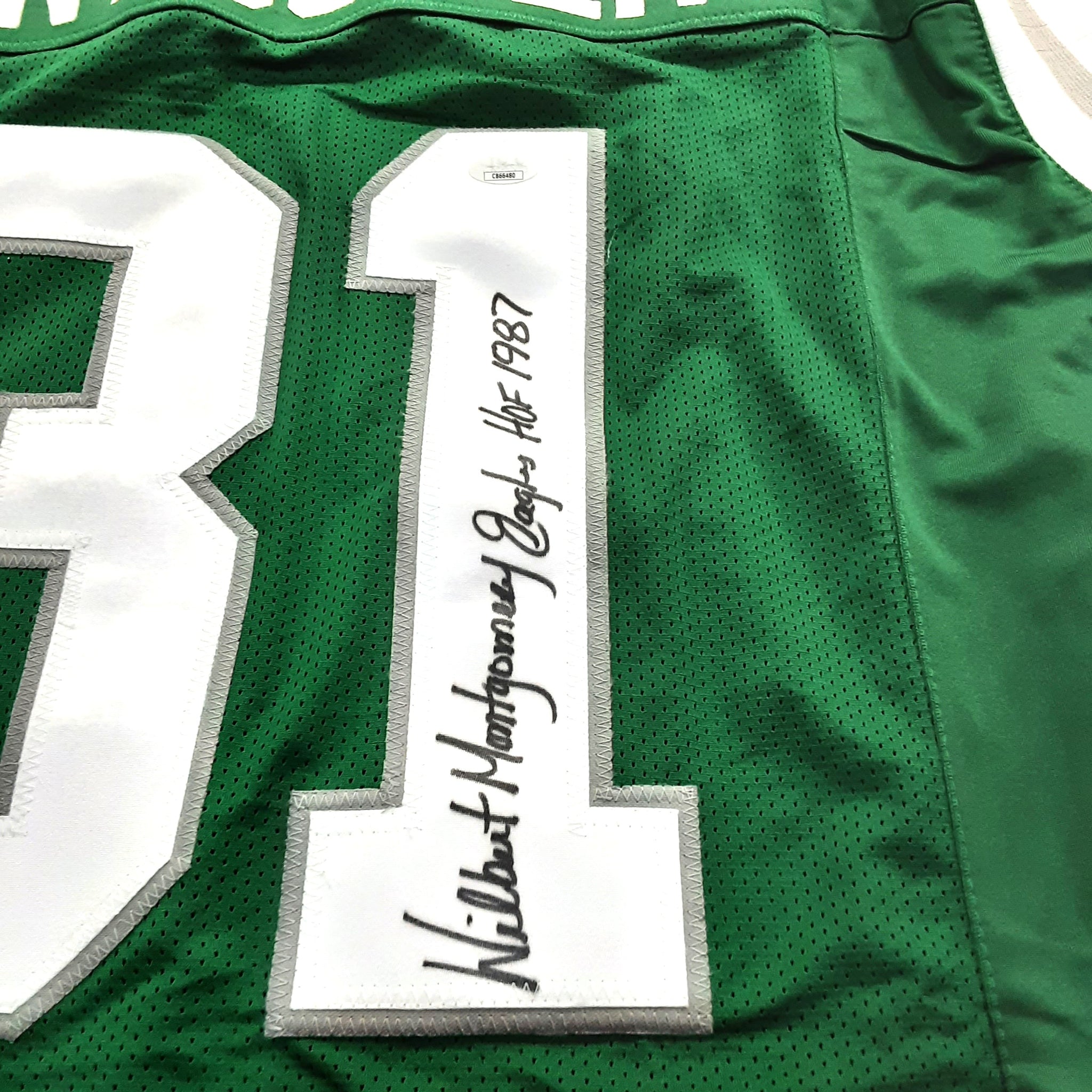 Wilbert Montgomery Authentic Signed Pro Style Jersey Autographed with Inscription JSA R1