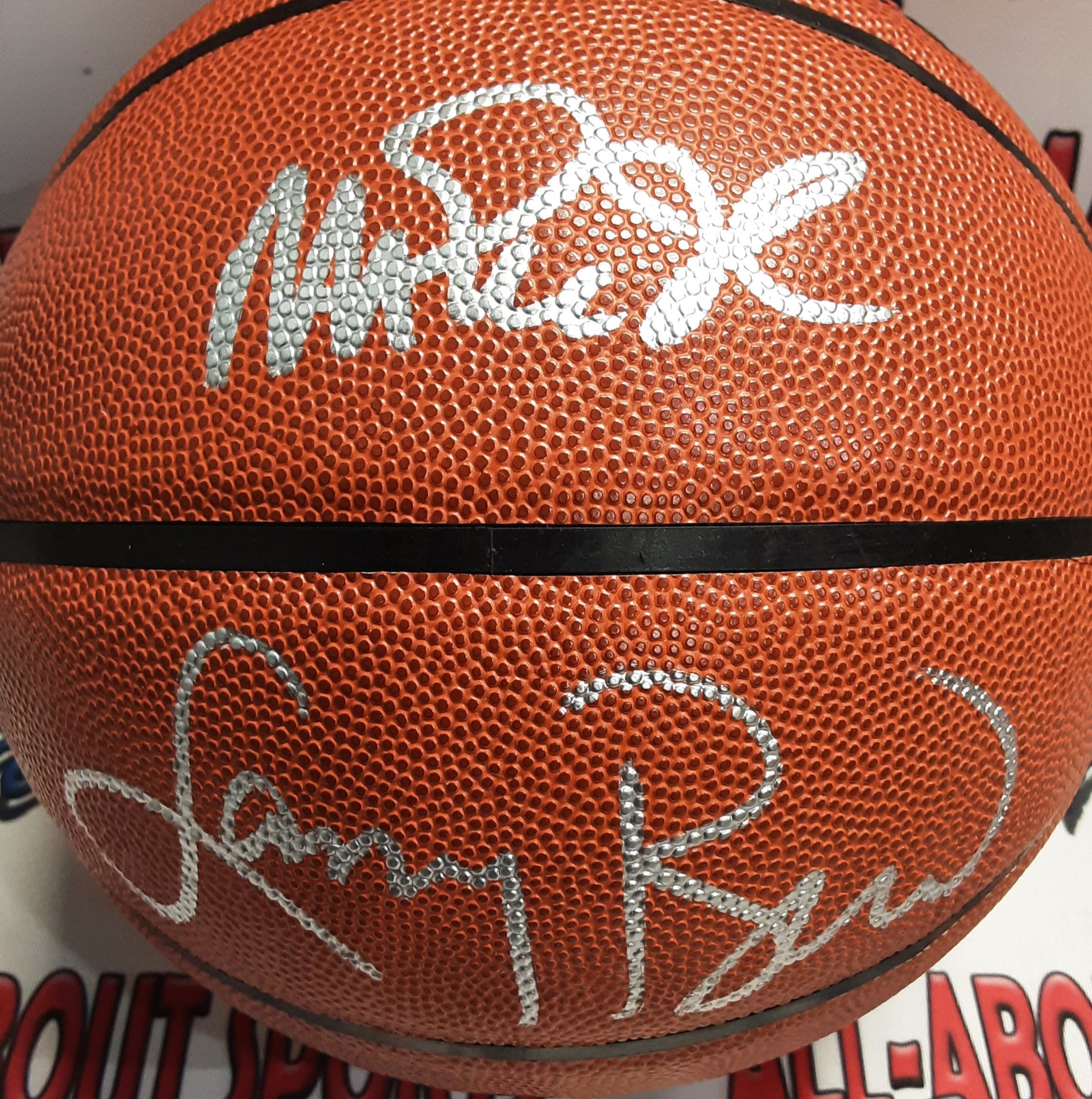 Larry Bird and Magic Johnson Authentic Signed Basketball Autographed JSA