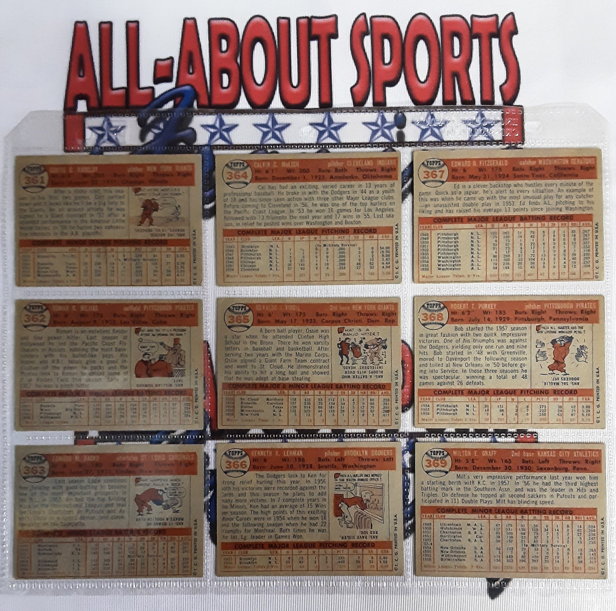 1957 Topps Complete Collection 395 of 407 Cards