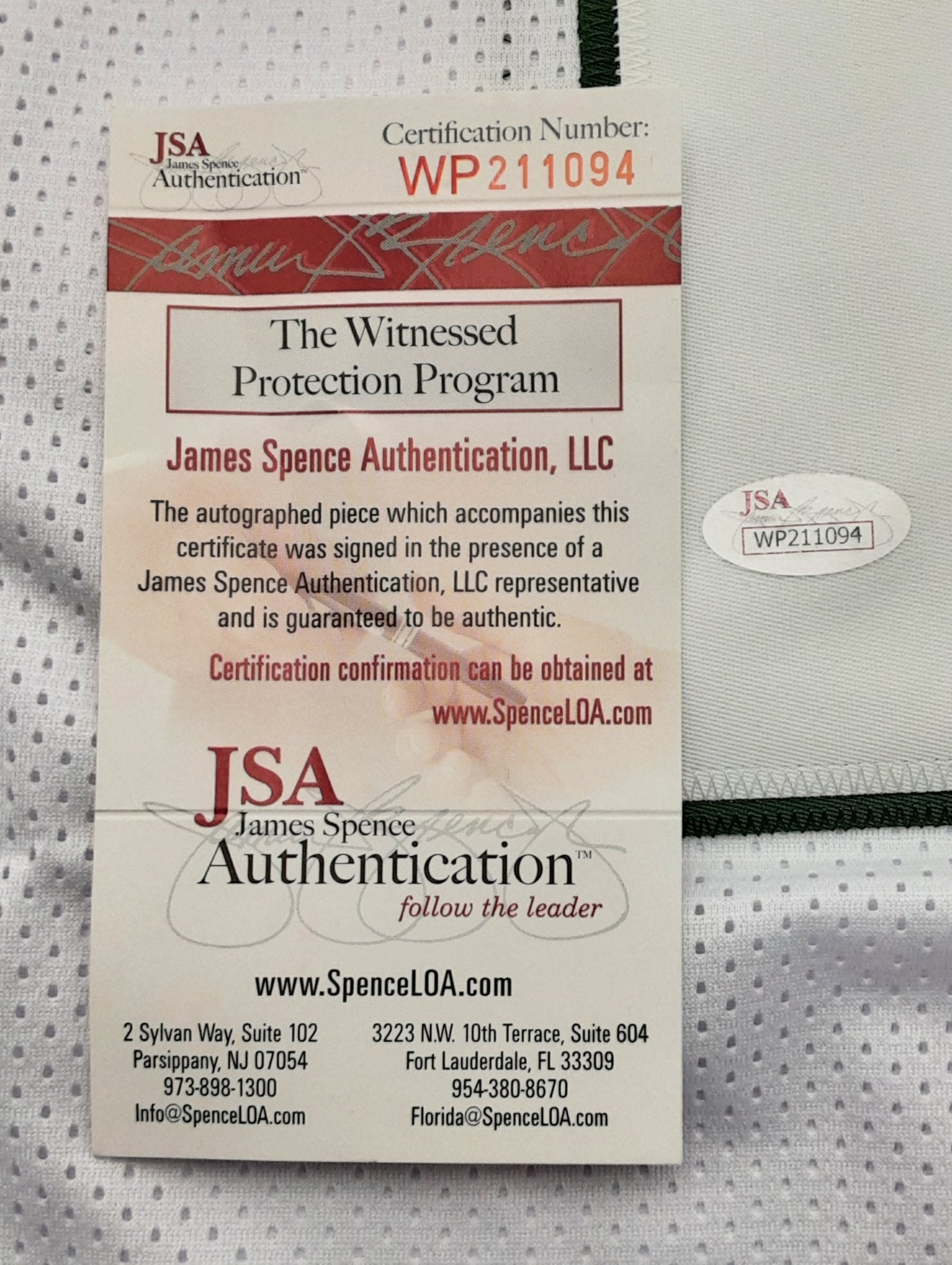 Vinny Testaverde Authentic Signed Pro Style Jersey Autographed JSA R1