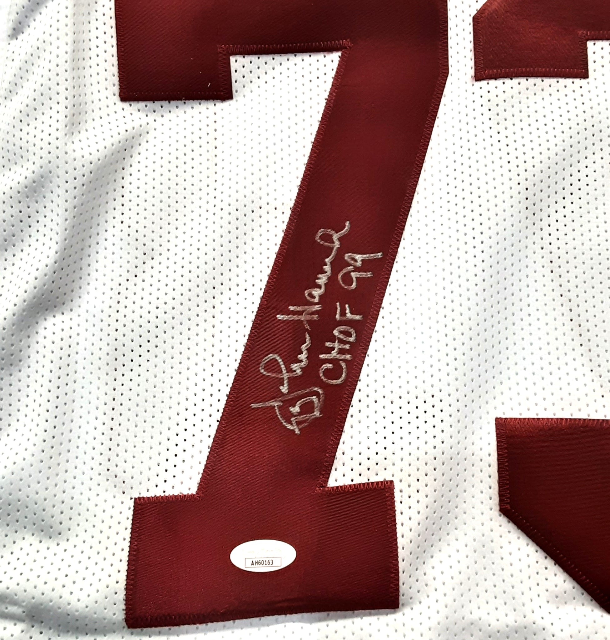 John Hannah Authentic Signed Pro Style Jersey Autographed JSA R1