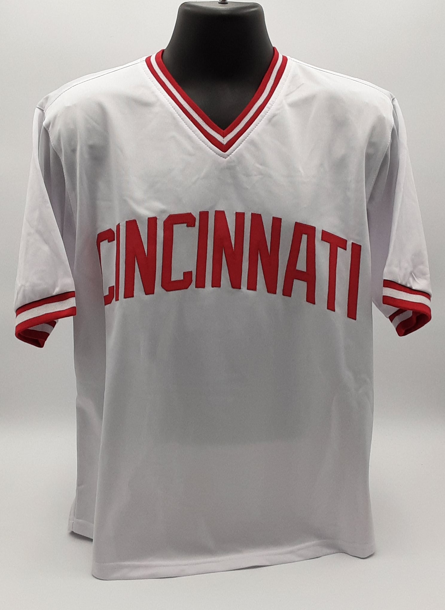 Pete Rose Authentic Signed Pro Style Stats Jersey Autographed JSA