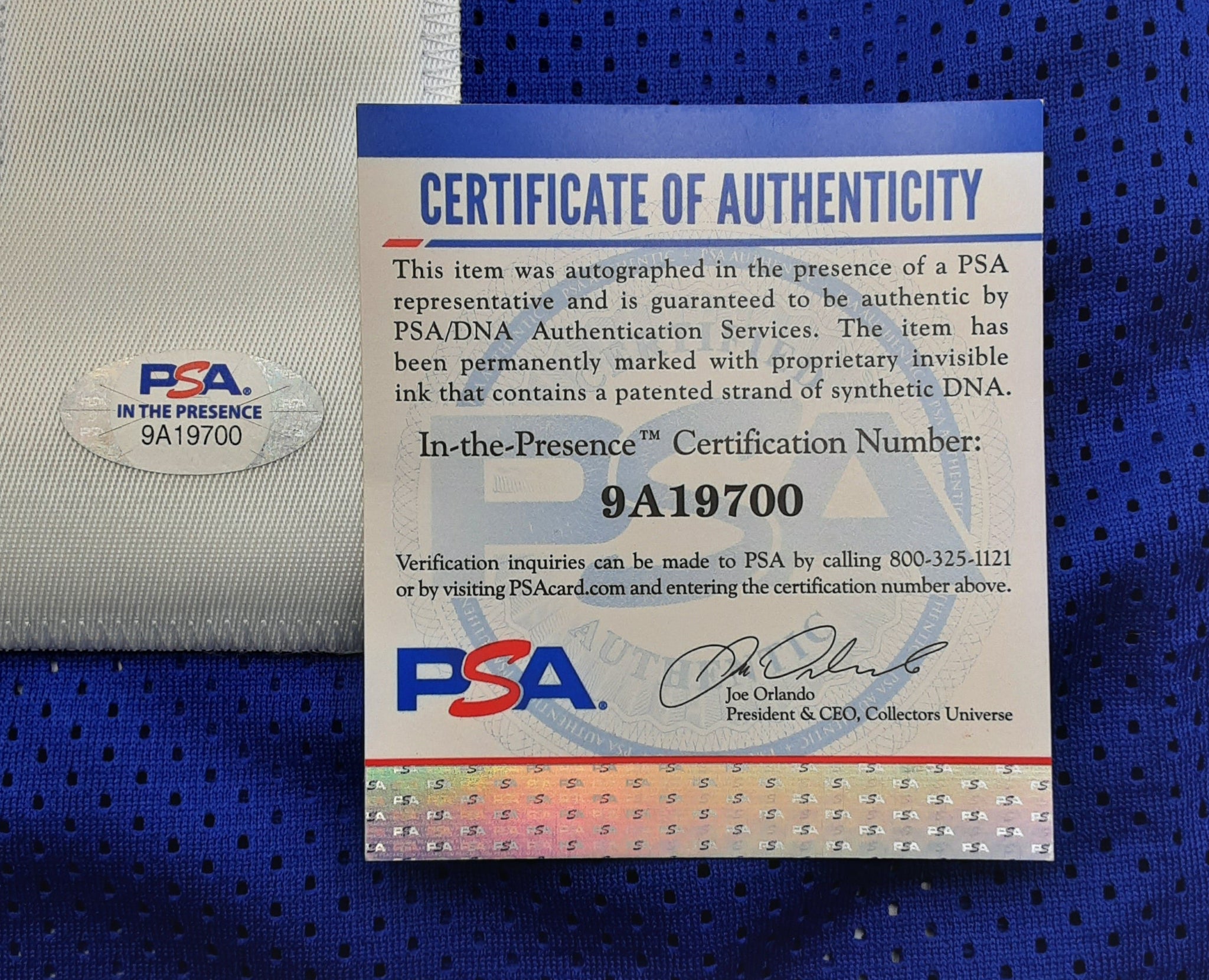 Amani Toomer Authentic Signed Pro Style Jersey Autographed PSA