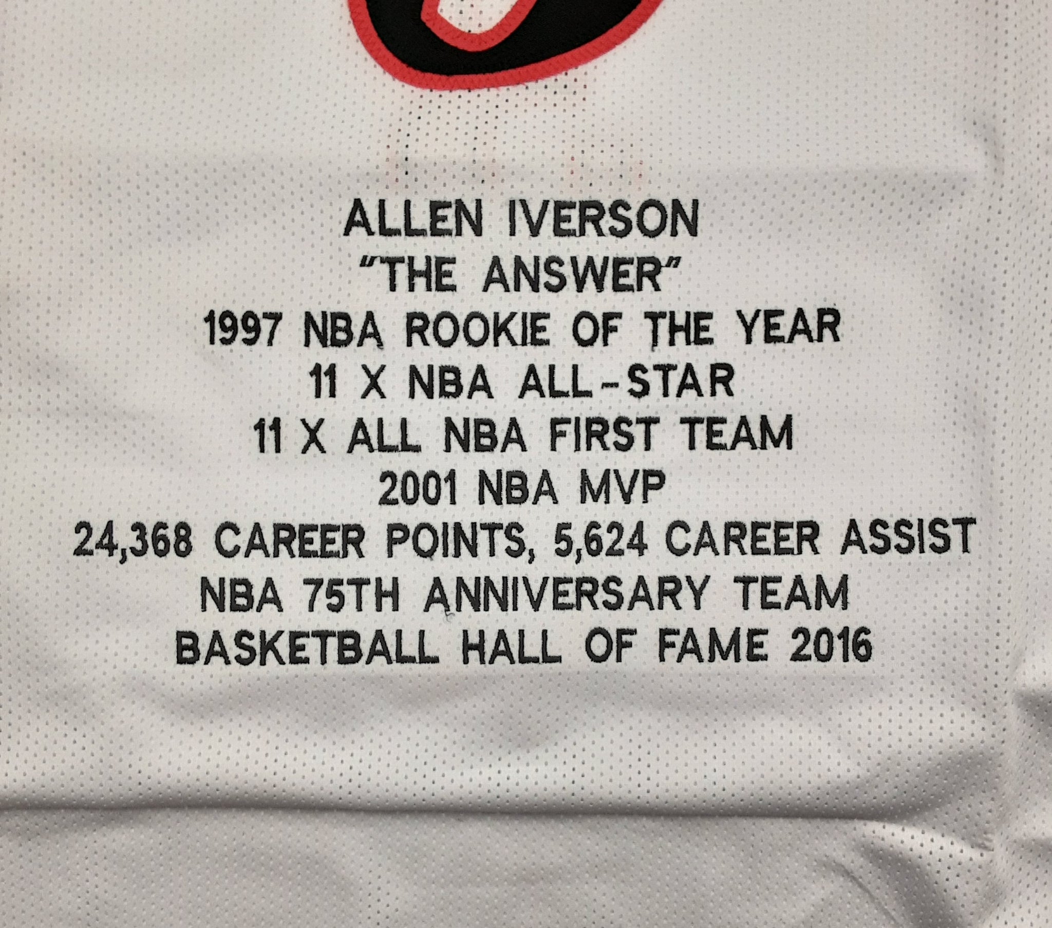 Allen Iverson Authentic Signed Pro Style Stats Jersey Autographed JSA