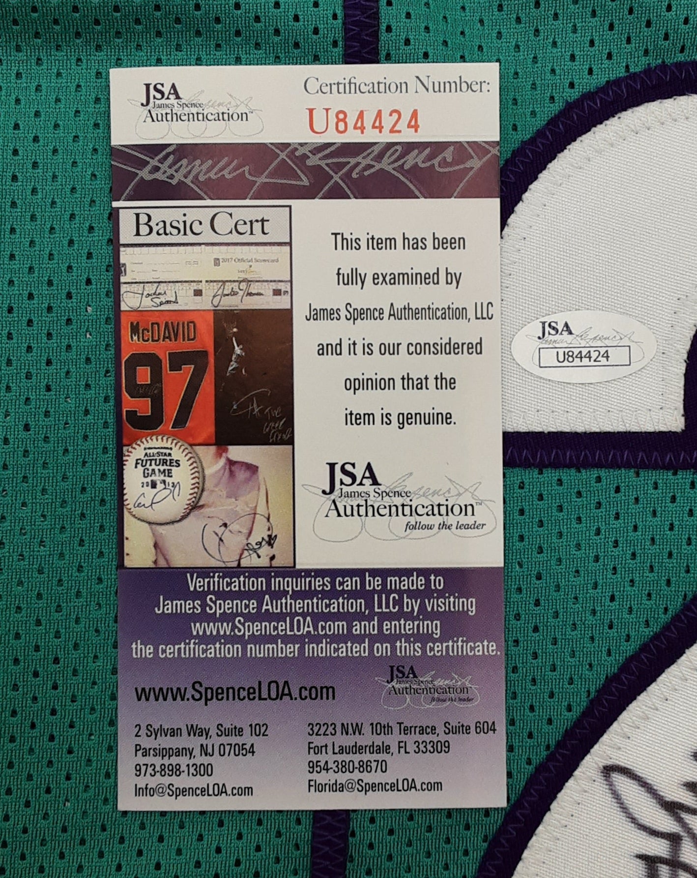 Larry Johnson Authentic Signed Pro Style Jersey Autographed with Inscription JSA