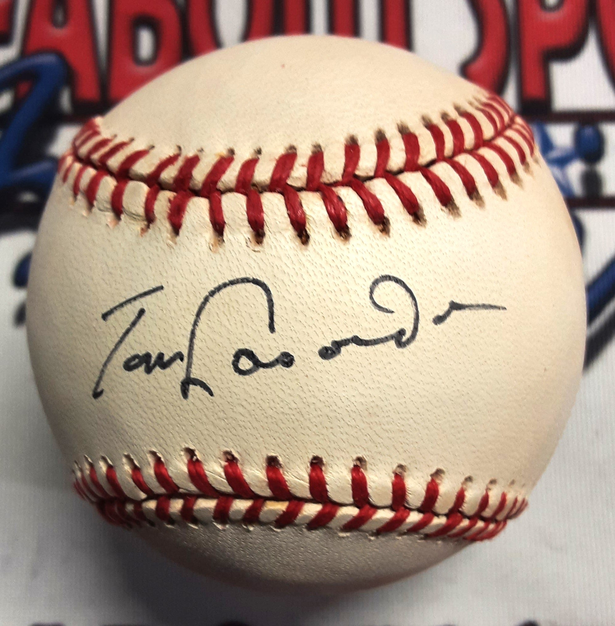 Tommy Lasorda Authentic Signed Baseball Autographed with Trading Card and Case JSA-