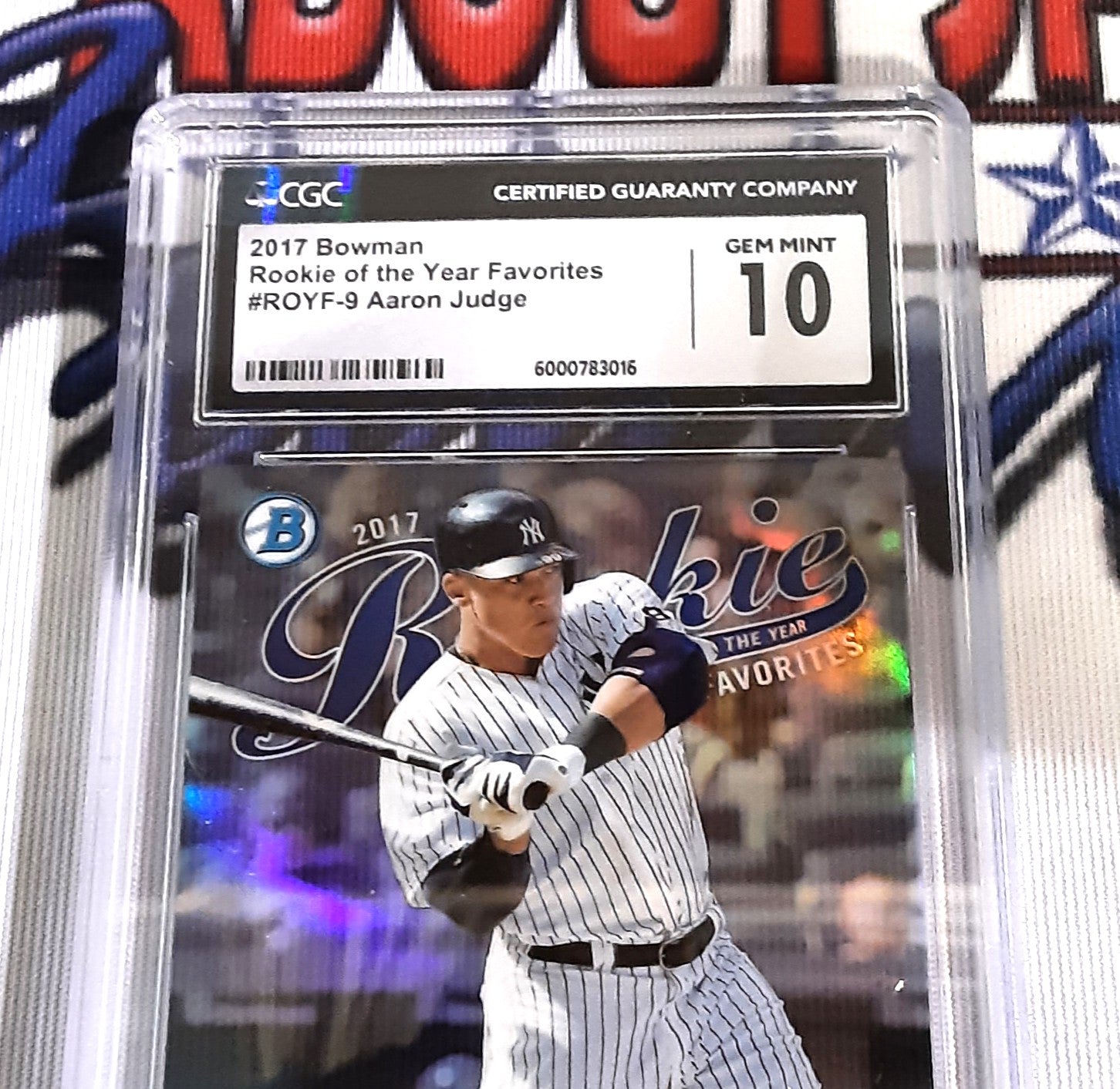 2017 Bowman Rookie of the Year Favorites #ROYF-9 Aaron Judge Authentic Baseball Card CGC