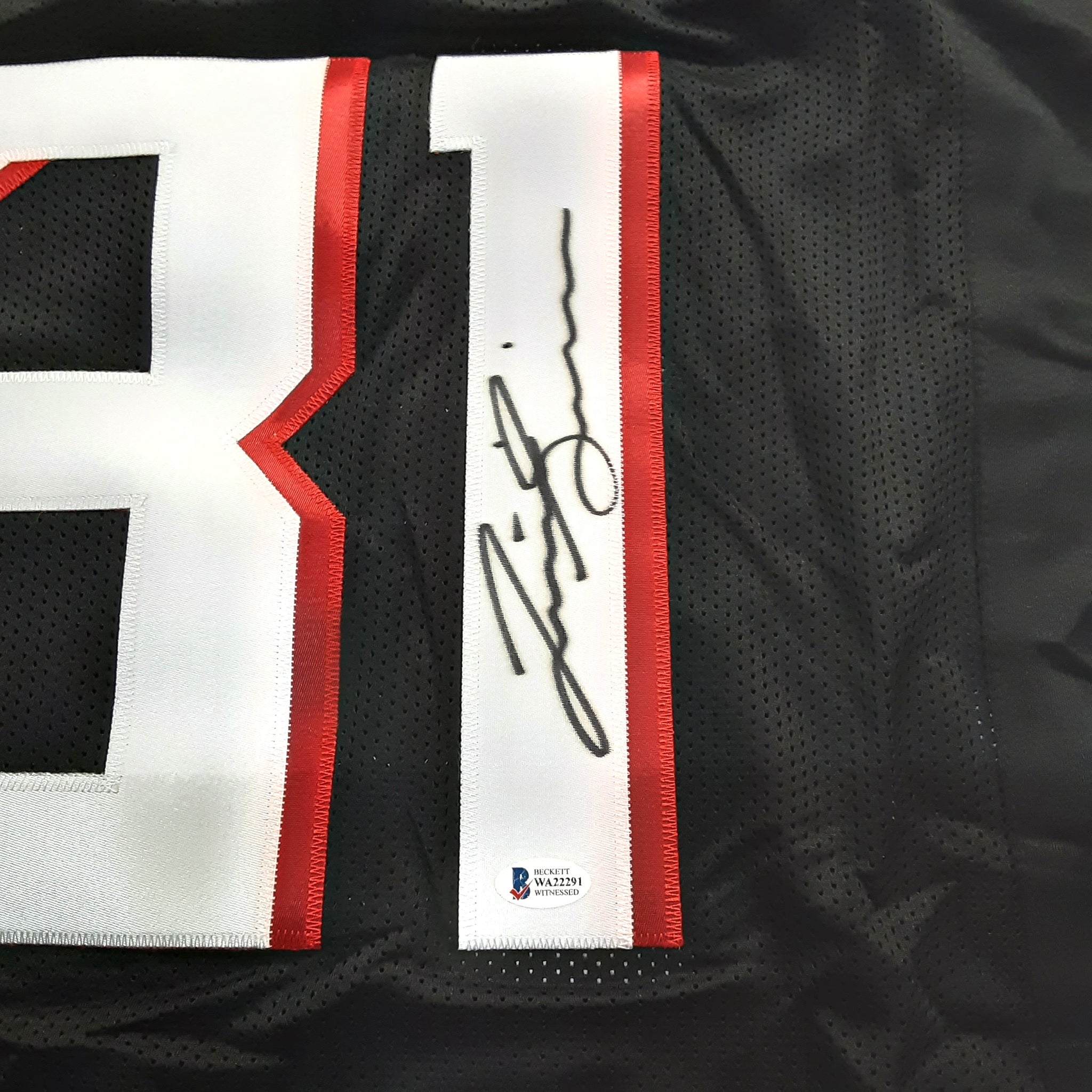 Justin Simmons Authentic Signed Pro Style Jersey Autographed Beckett R1