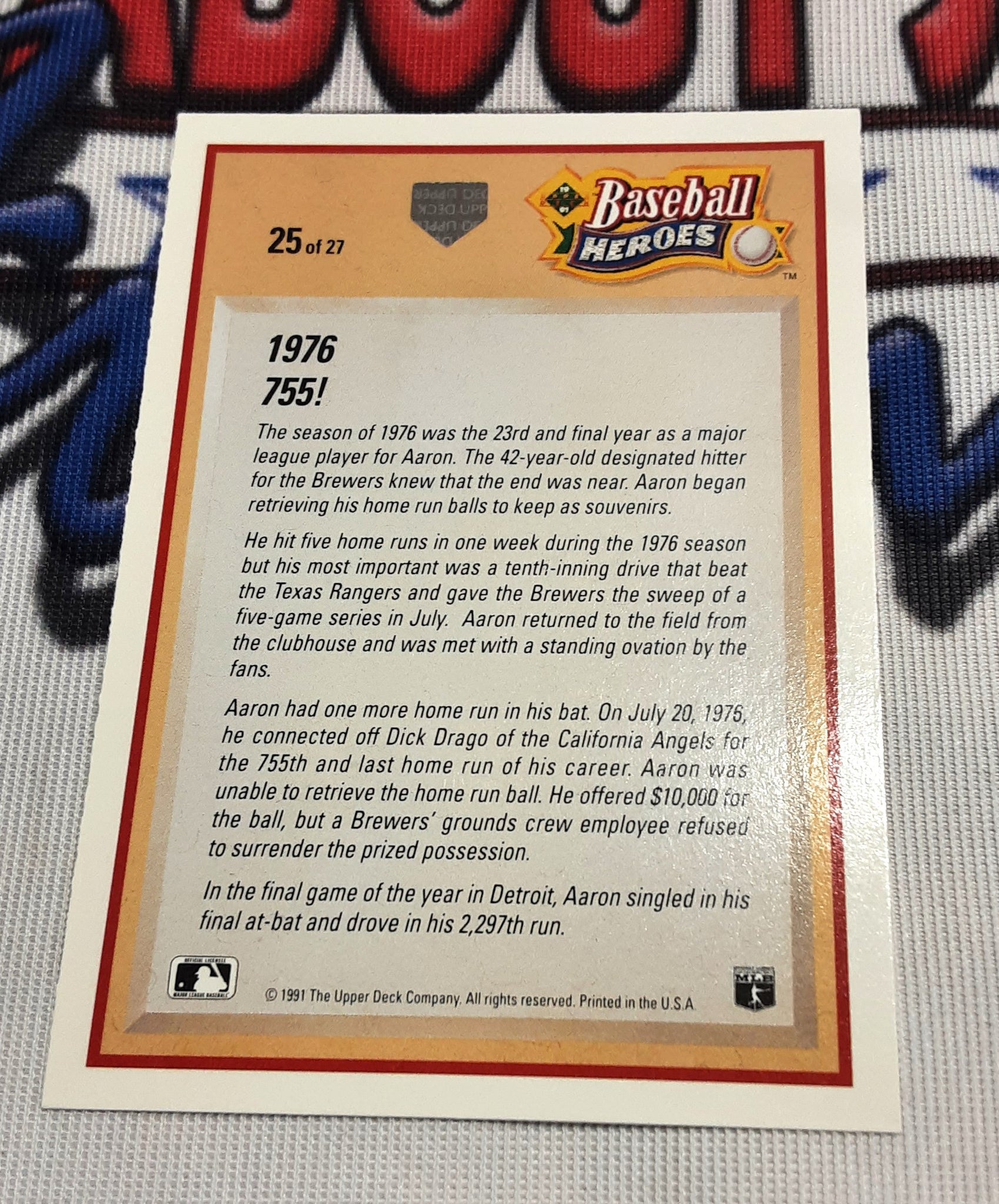 Hank Aaron Authentic Signed Baseball Autographed with Trading Card and Case JSA/LOA-