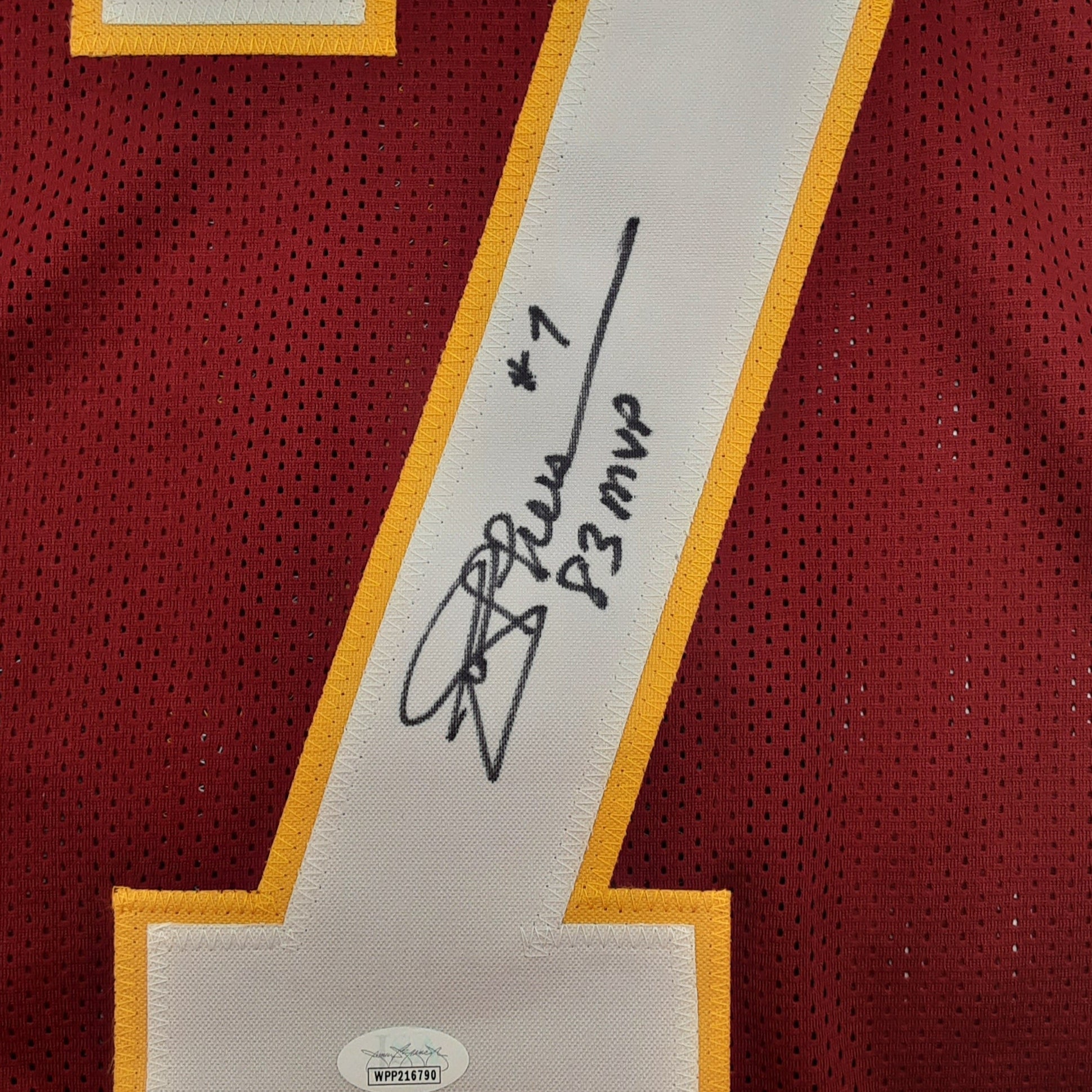 Joe Theismann Authentic Signed Pro Style Jersey Autographed with Inscription JSA R1