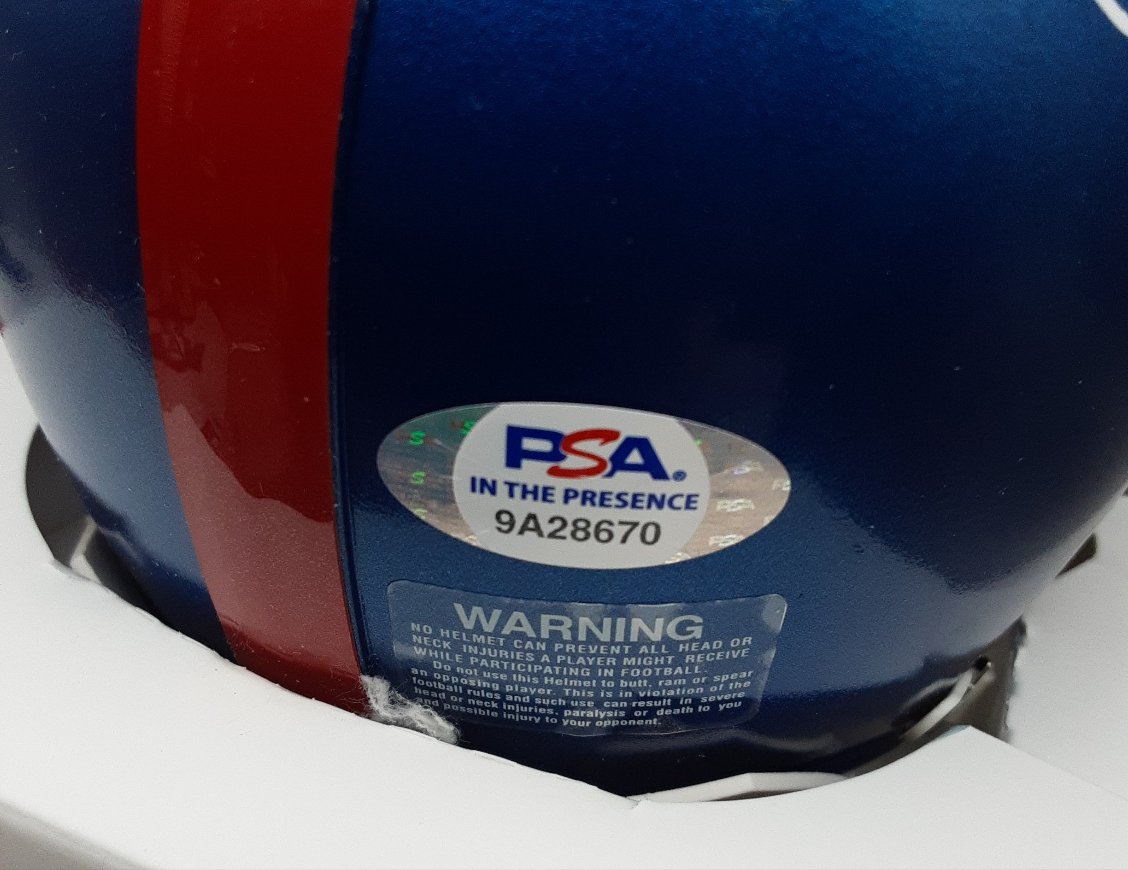 Plaxico Burress Authentic Signed Autographed Mini Helmet PSA.