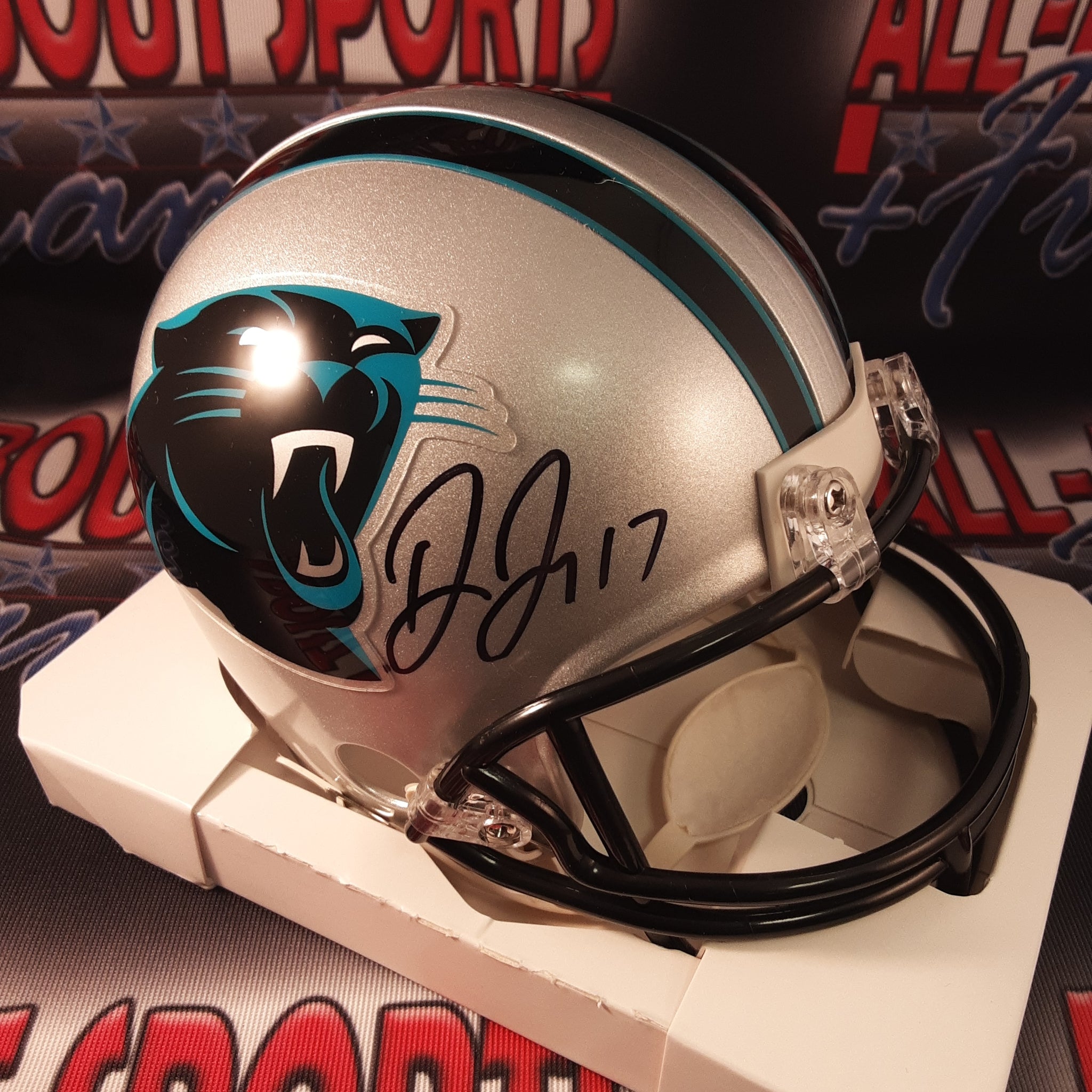 Devin Funchess Authentic Signed of Carolina Panthers Autographed Mini Helmet JSA
