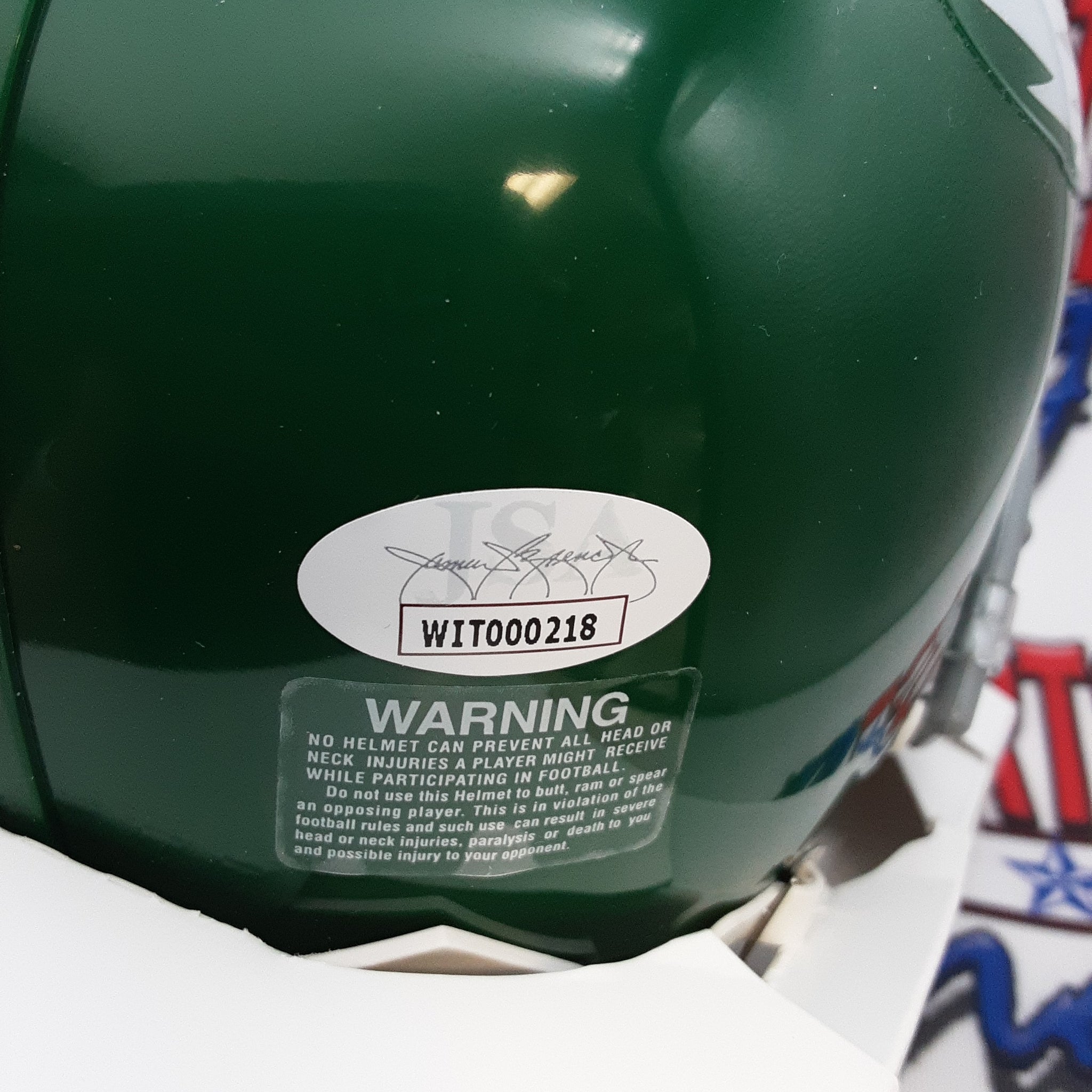 Vince Papale Authentic Signed Autographed Mini Helmet w/Inscription JSA.