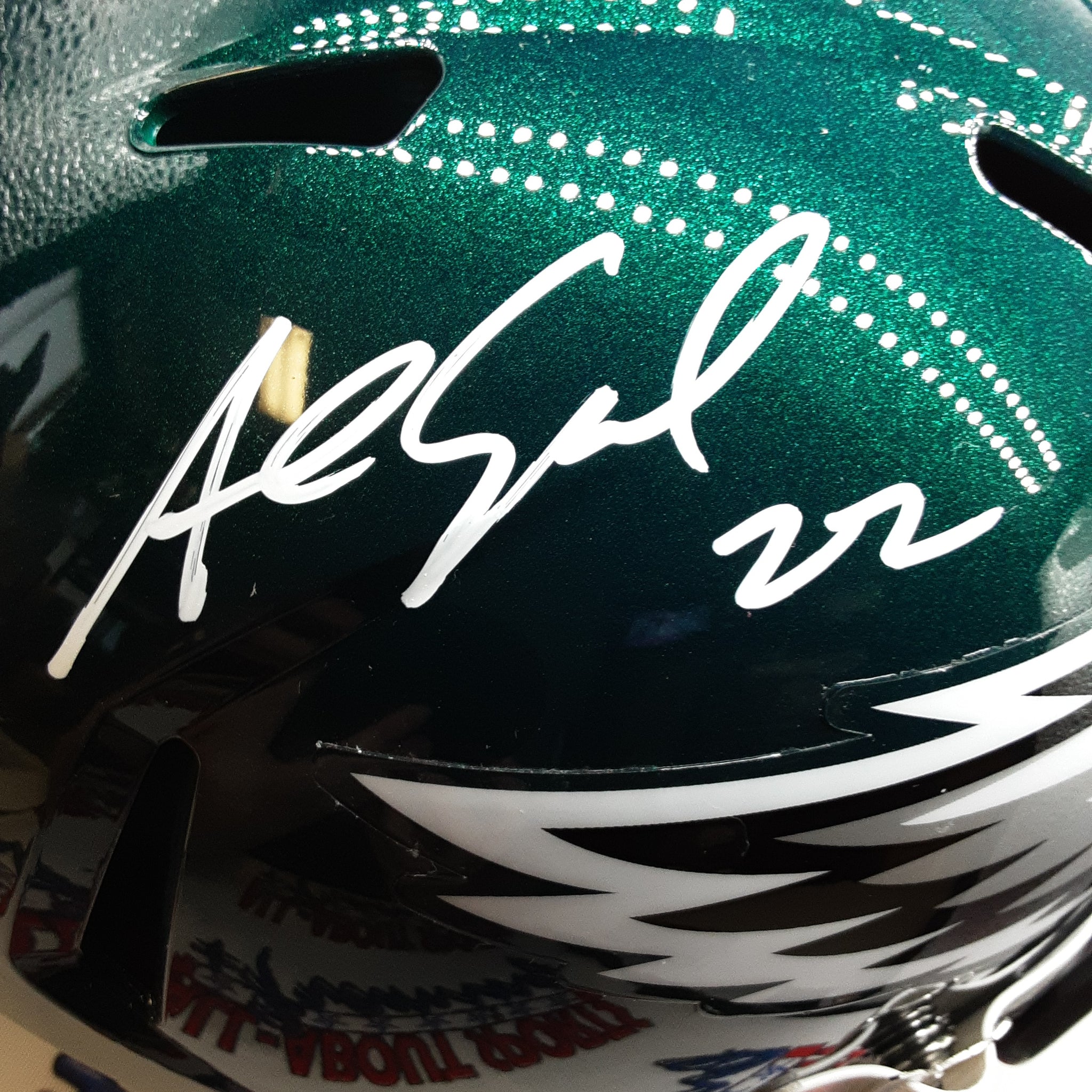 Asante Samuel Sr. Authentic Signed Autographed Full-size Replica Helmet JSA