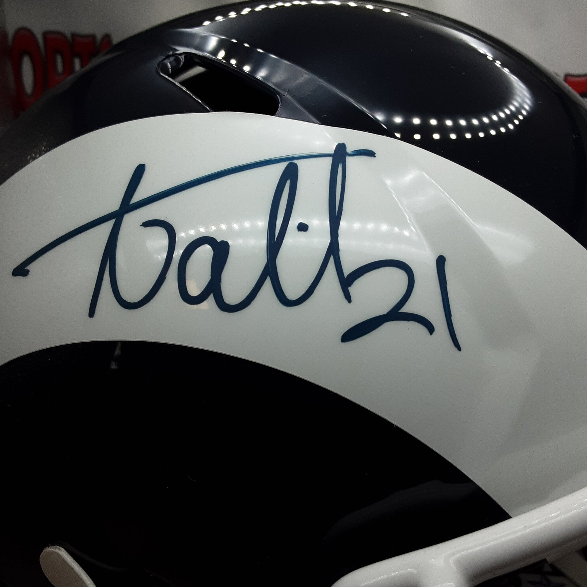 Aqib Talib Authentic Signed Autographed Full-size Replica Helmet JSA.