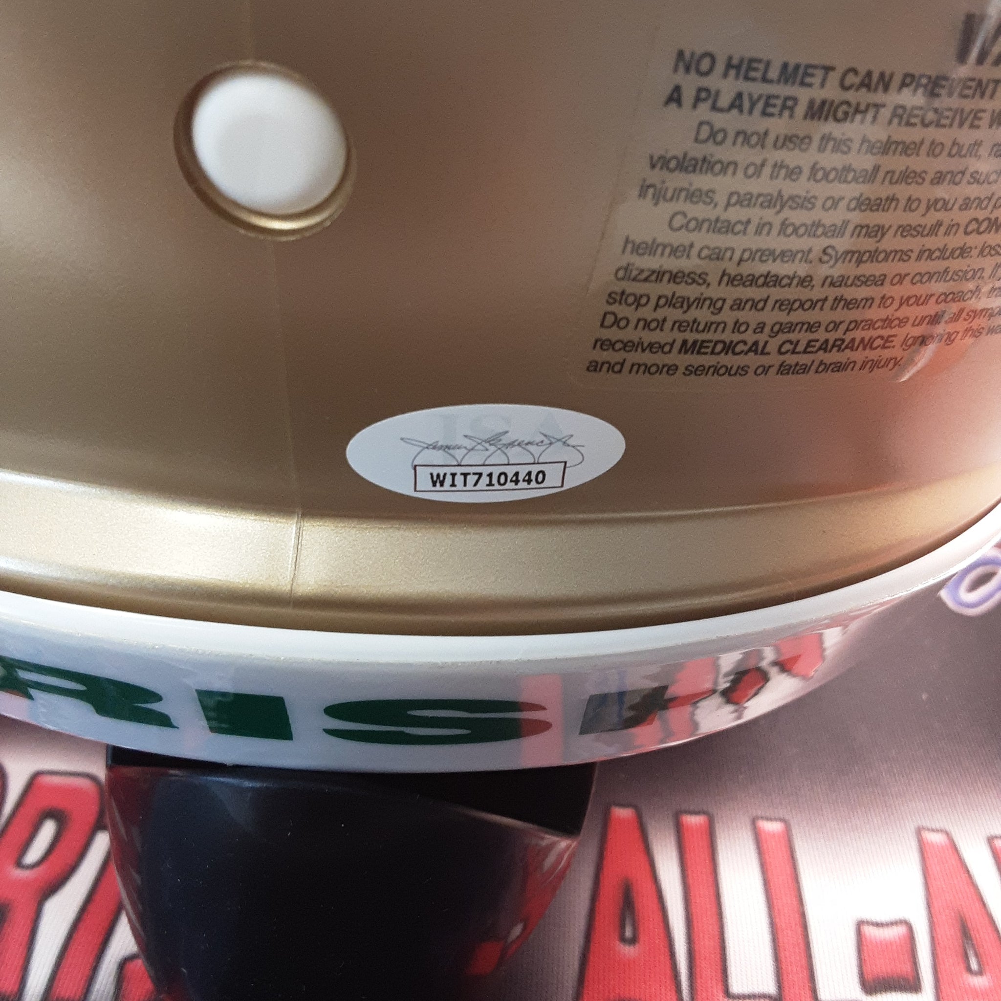 Jack Coan Authentic Signed Autographed Full-size Authentic Speed Helmet JSA