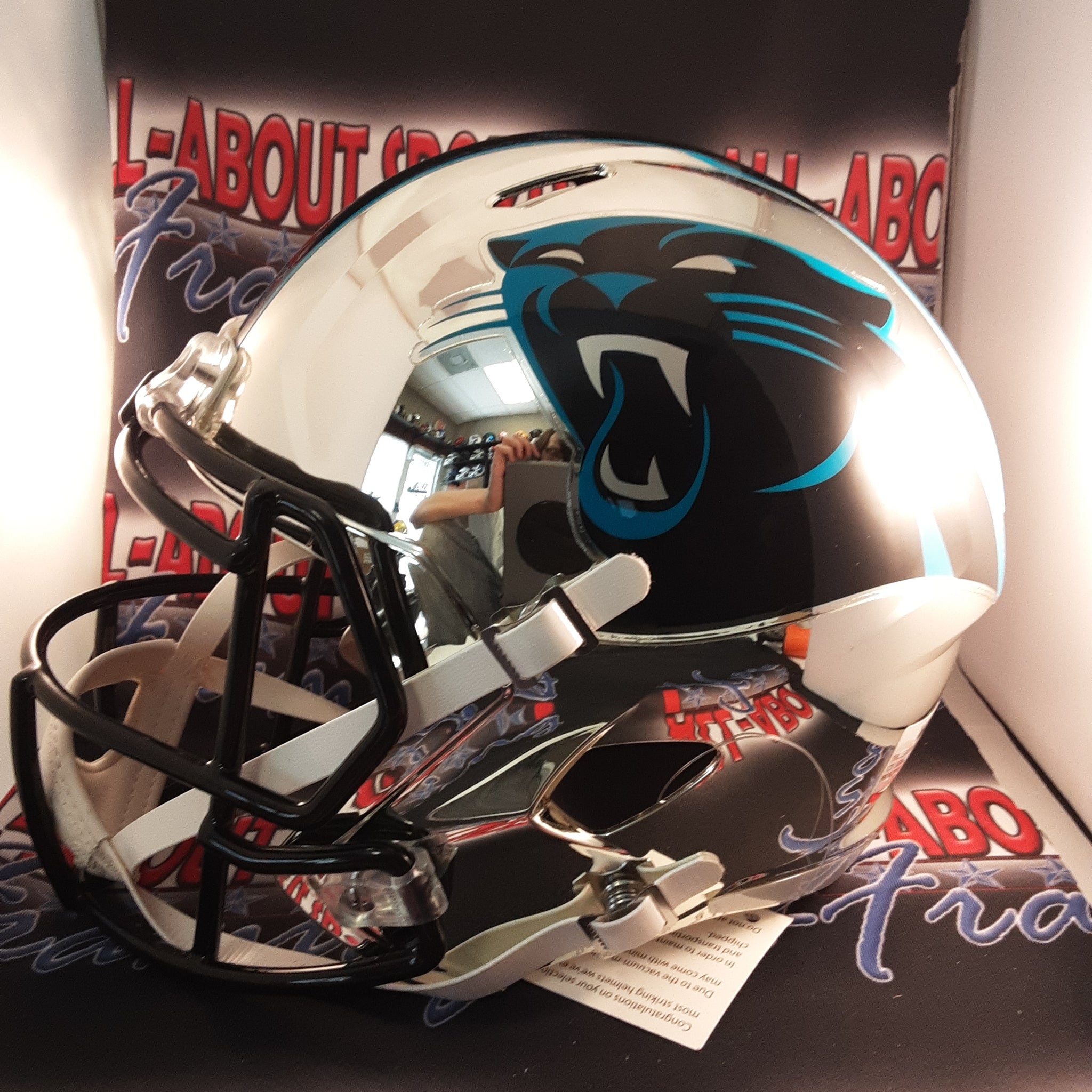 Thomas Davis Authentic Signed w/Inscription Autographed Full-size Replica Helmet JSA-