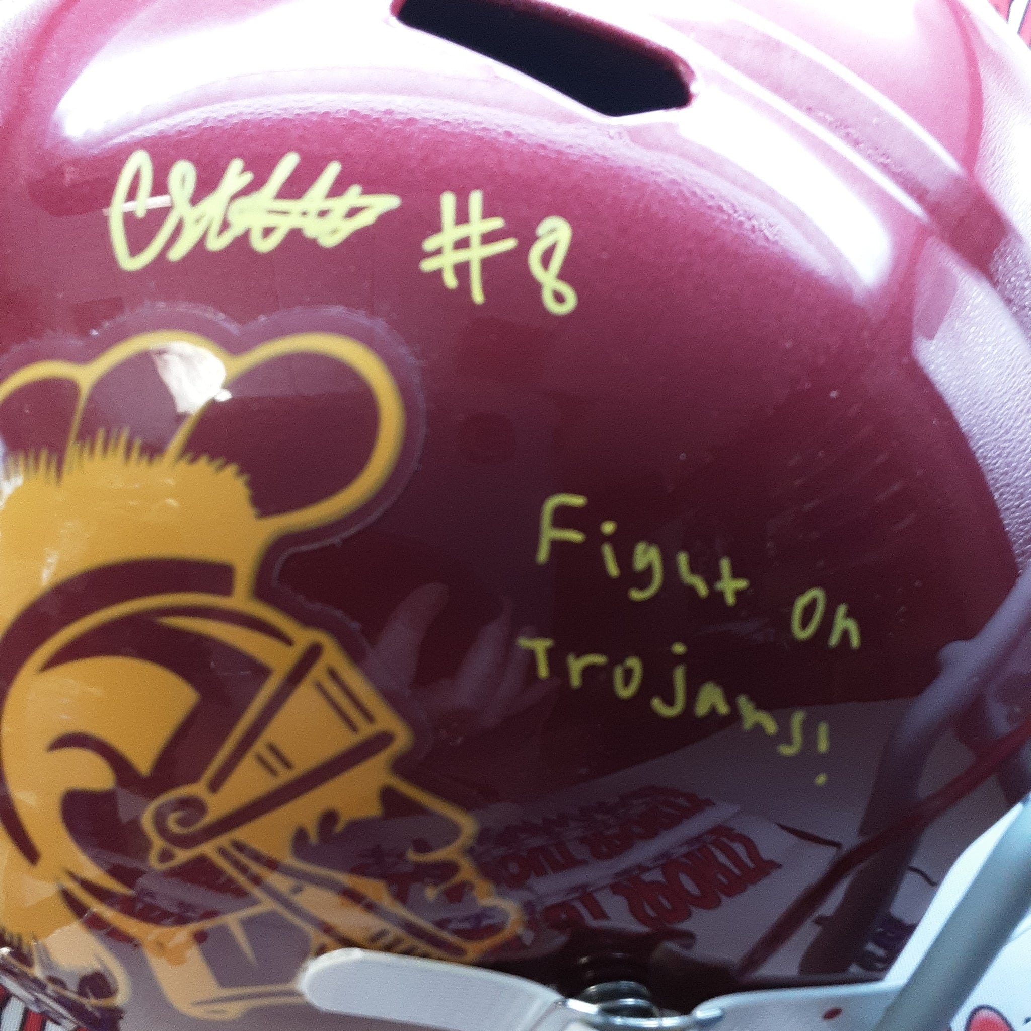 Chris Steele Authentic Signed with Inscription Autographed Full-size Helmet JSA.