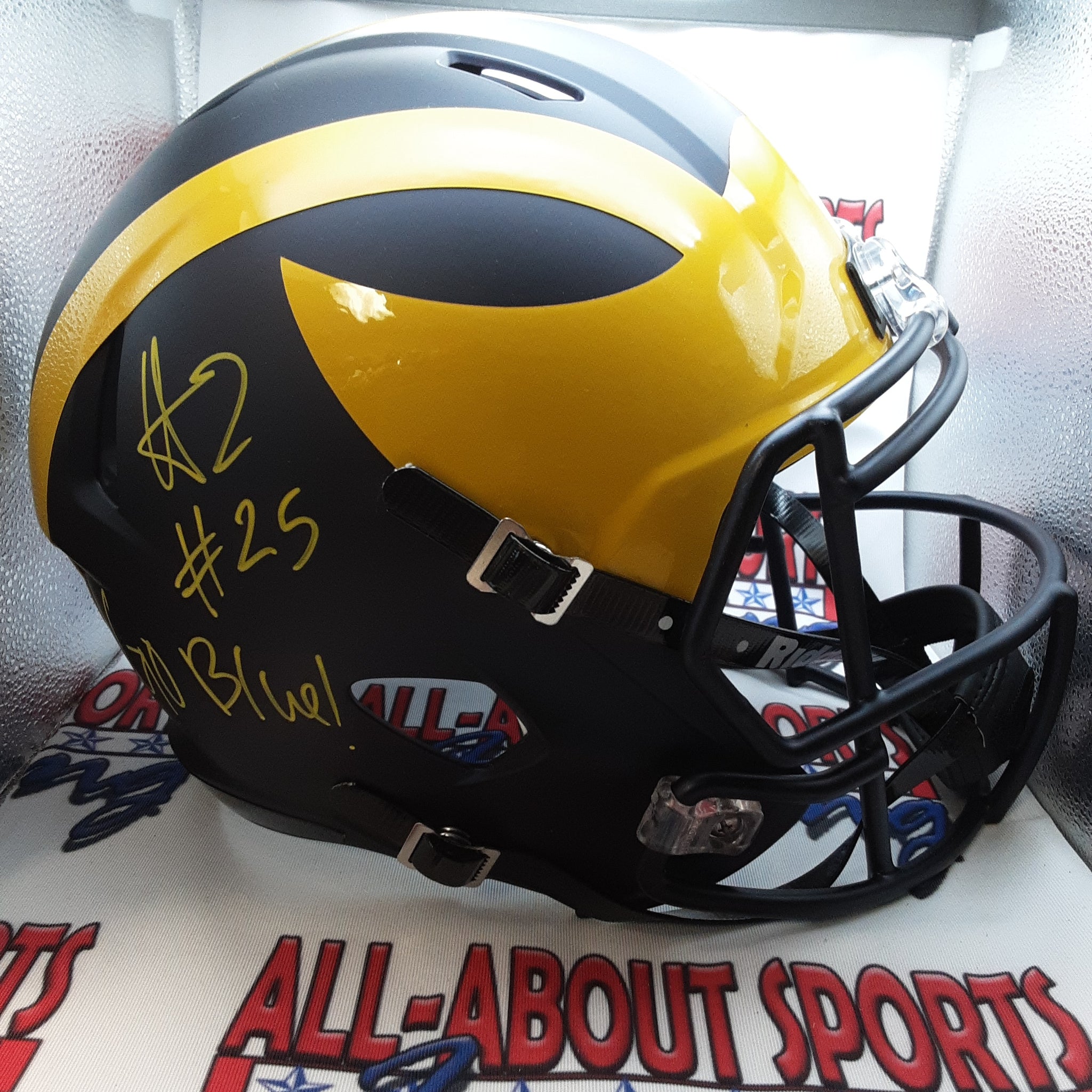 Hassan Haskins Authentic Signed Autographed Full-size Authentic Speed Helmet JSA.