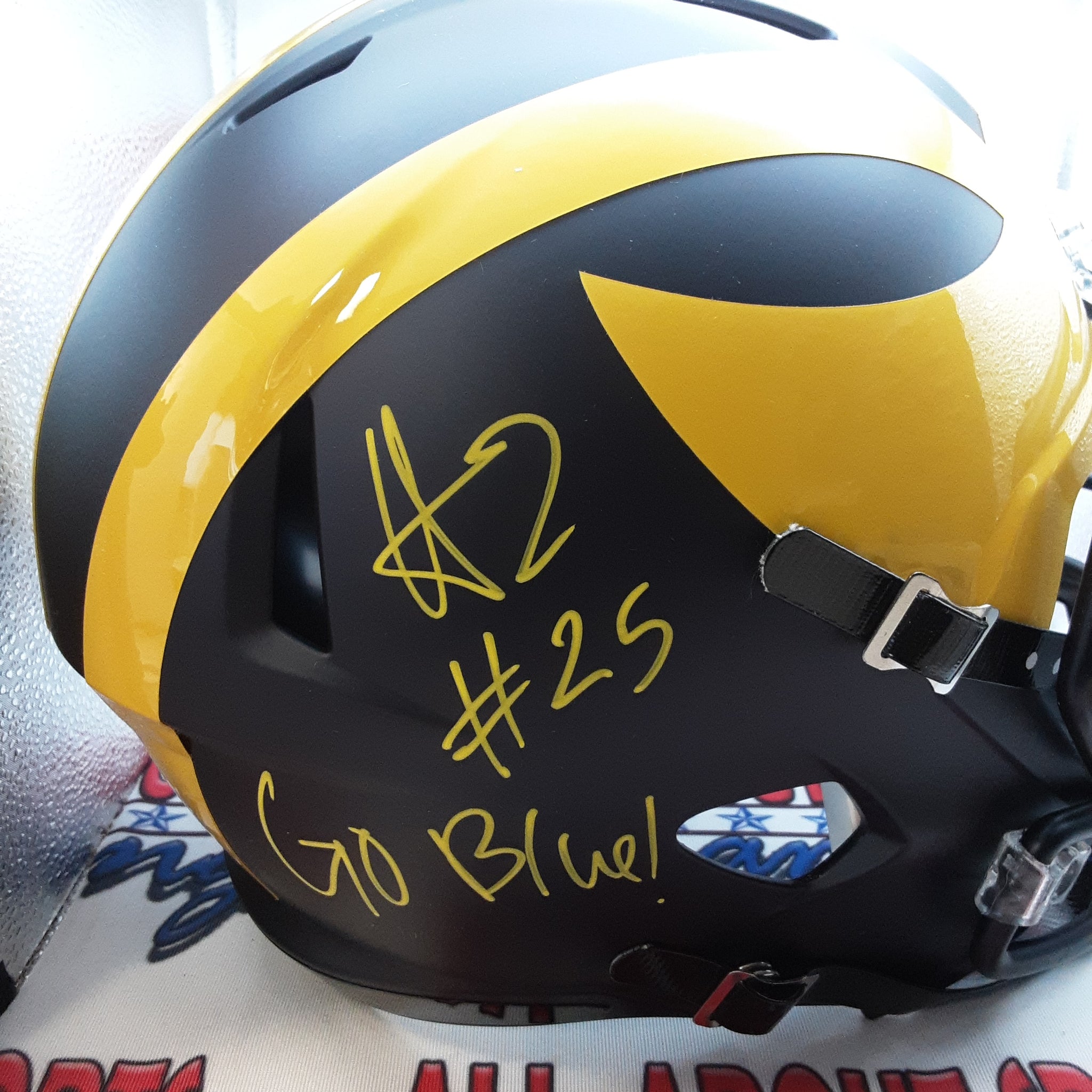 Hassan Haskins Authentic Signed Autographed Full-size Authentic Speed Helmet JSA.