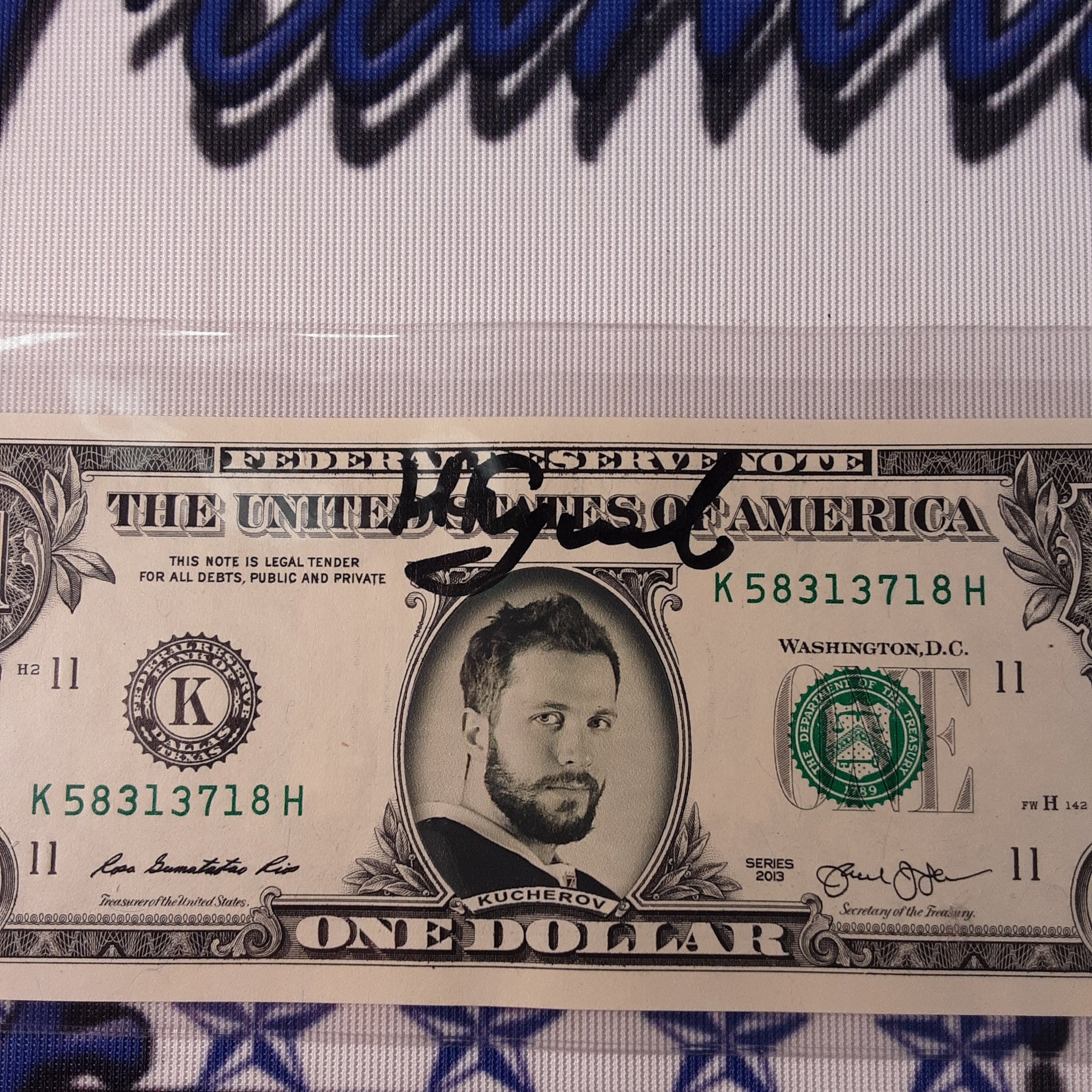 Nikita Kucherov Authentic Signed 1$ Bill Autographed