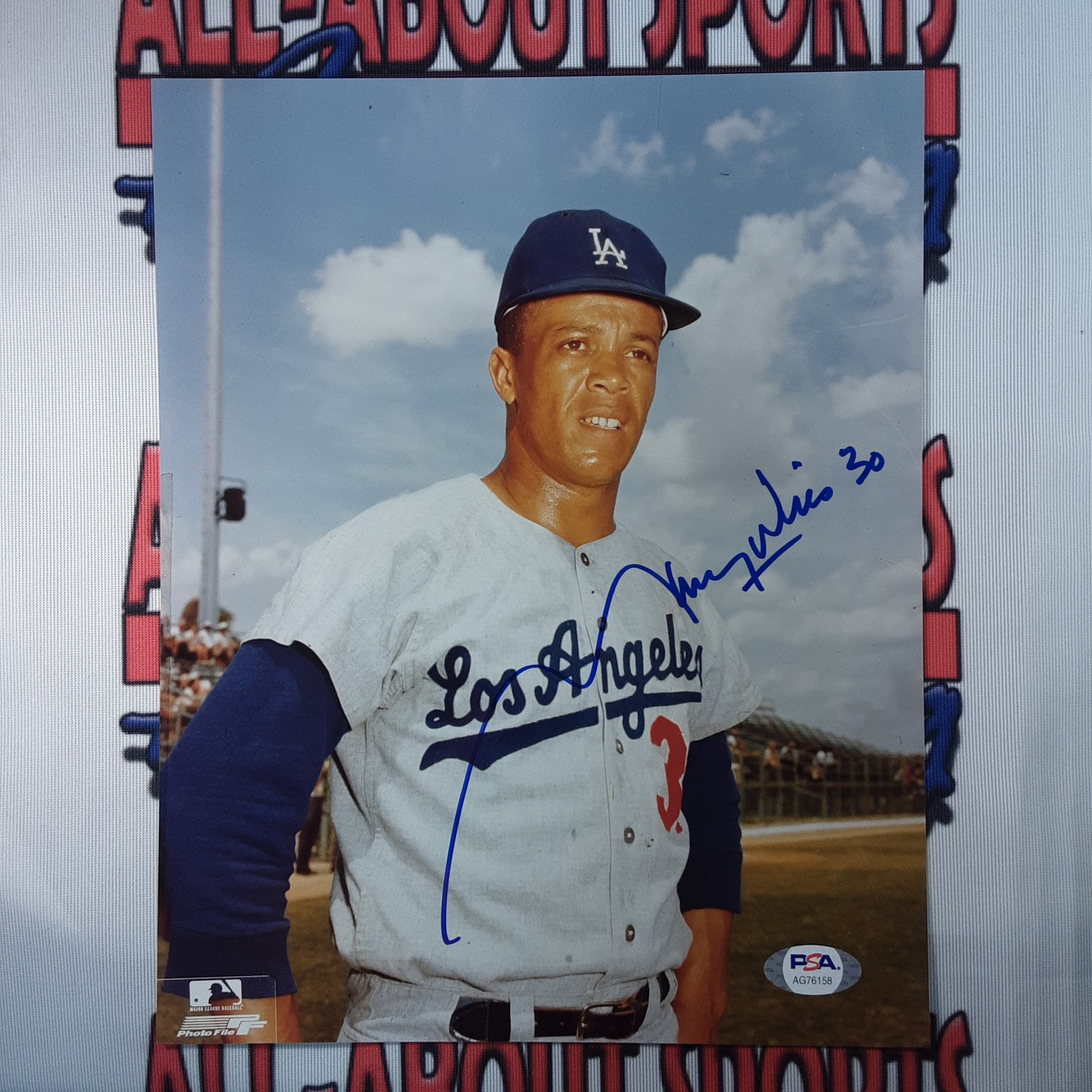 Maury Wills Authentic Signed 8x10 Photo Autographed PSA.