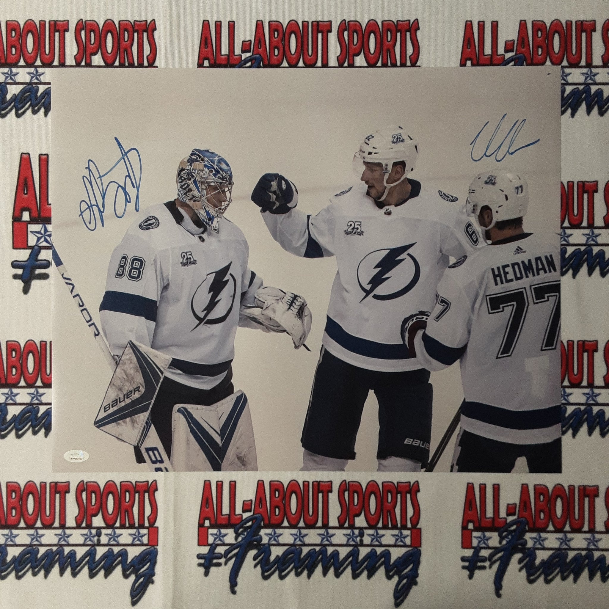 Andrei Vasilevsky and Victor Hedman Authentic Signed 16x20 Photo Autographed JSA