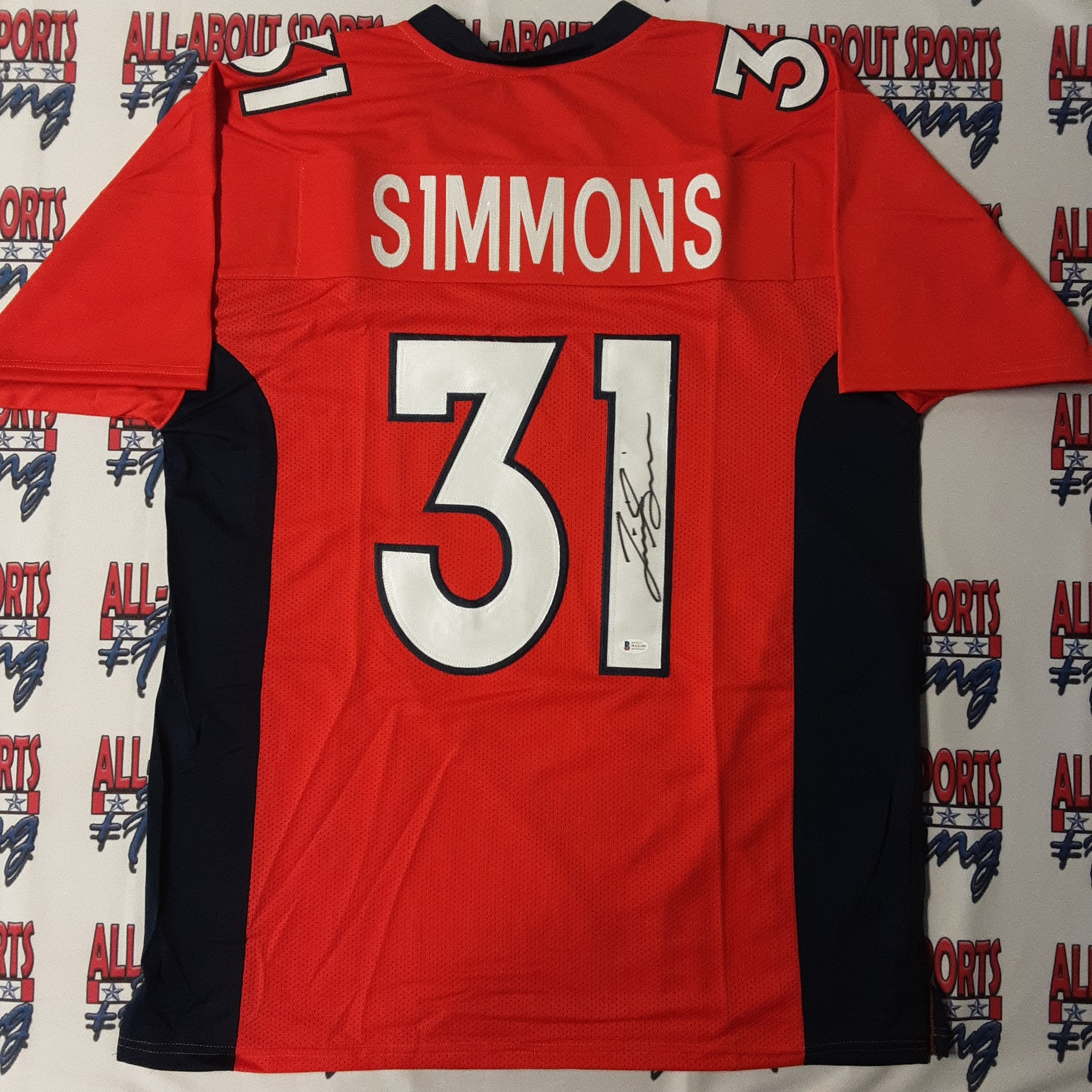 JUSTIN SIMMONS SIGNED CUSTOM WHITE PRO STYLE AUTOGRAPHED JERSEY PSA CO –  JAG Sports Marketing